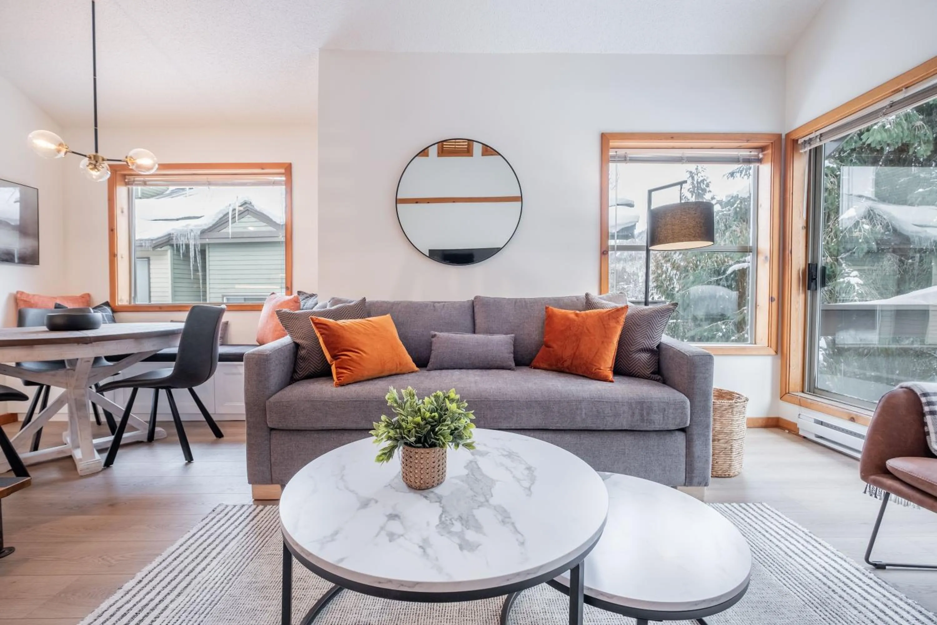 Living room in Powderview by Outpost Whistler