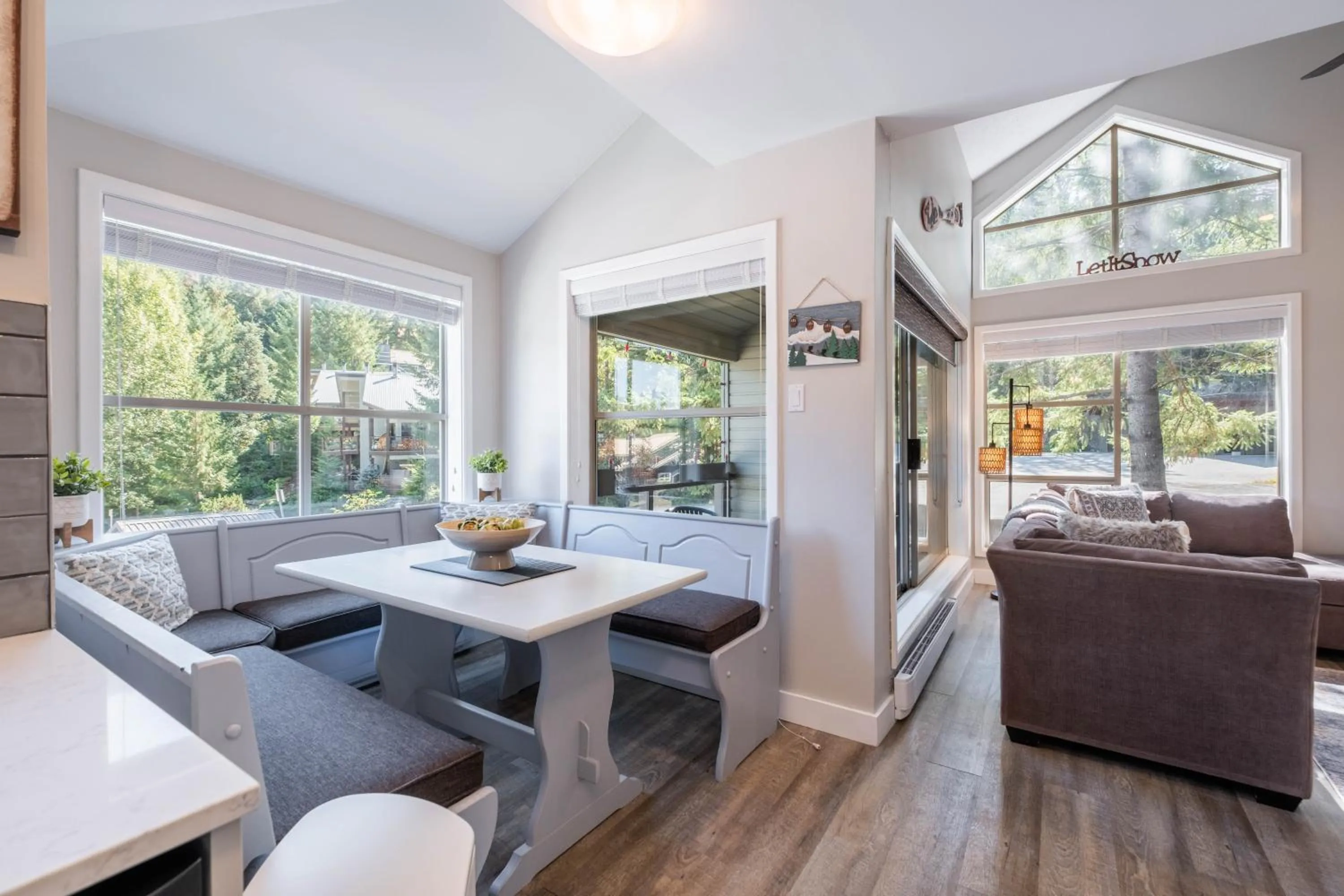 Dining area in Powderview by Outpost Whistler