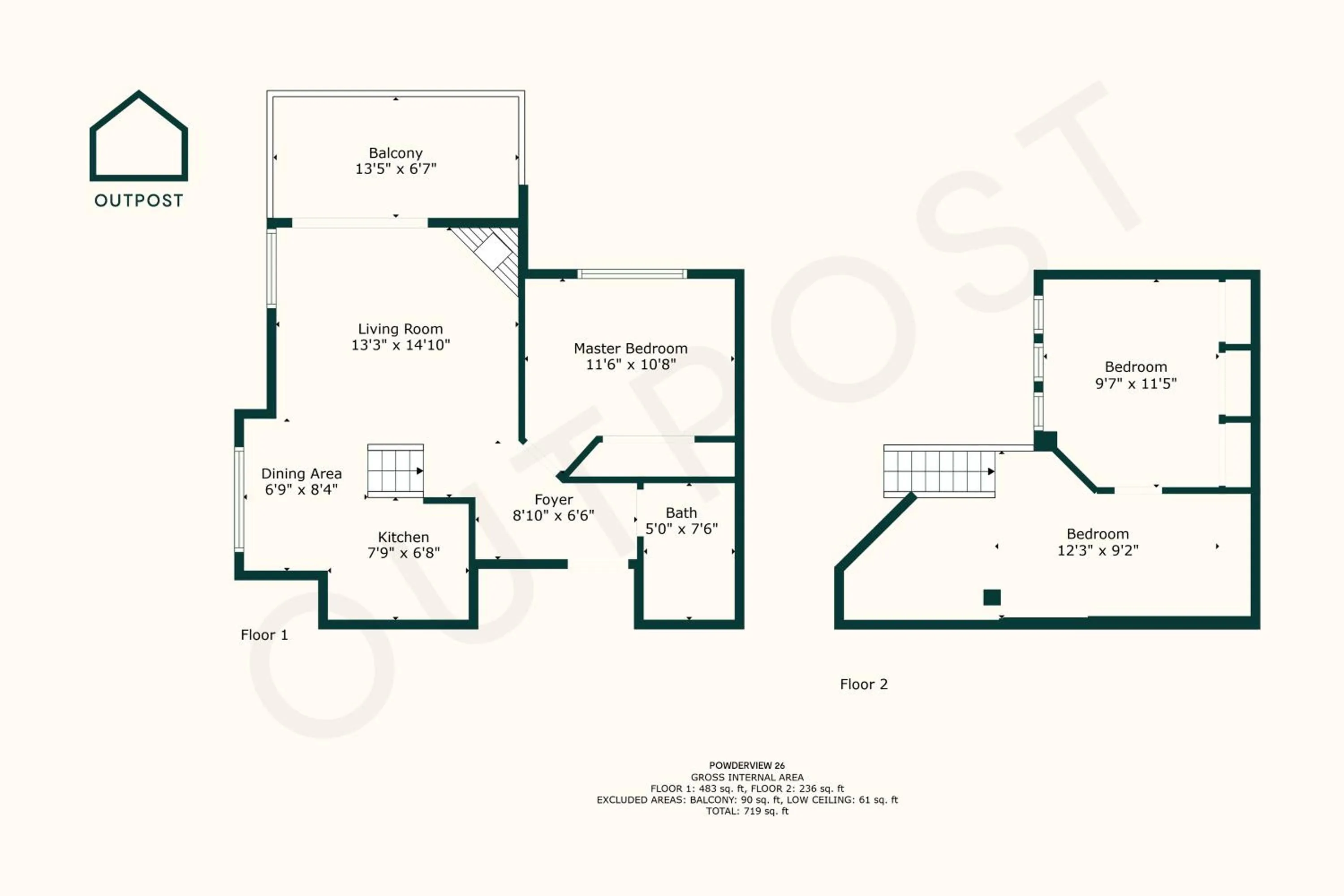Floor plan in Powderview by Outpost Whistler