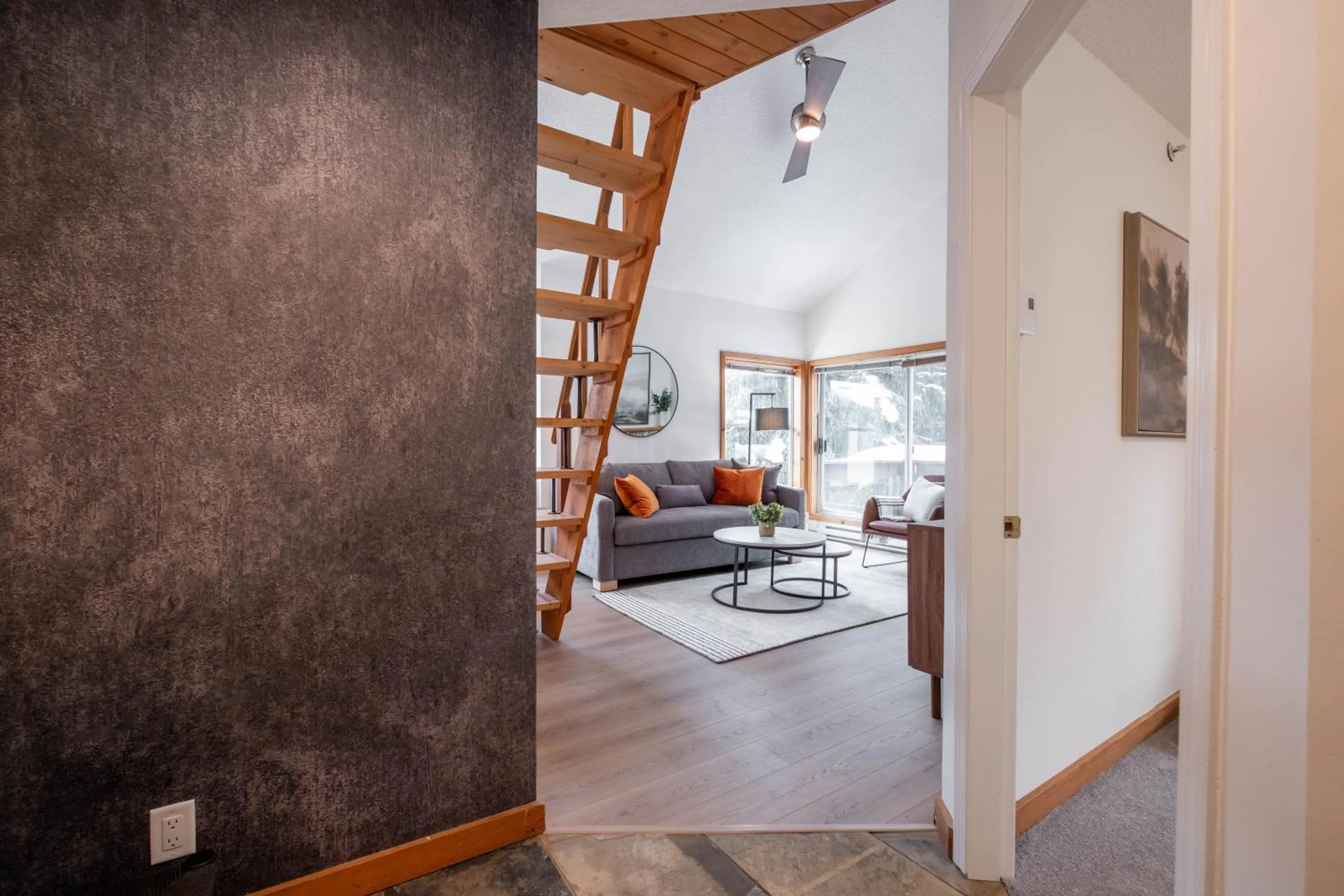 Living room in Powderview by Outpost Whistler