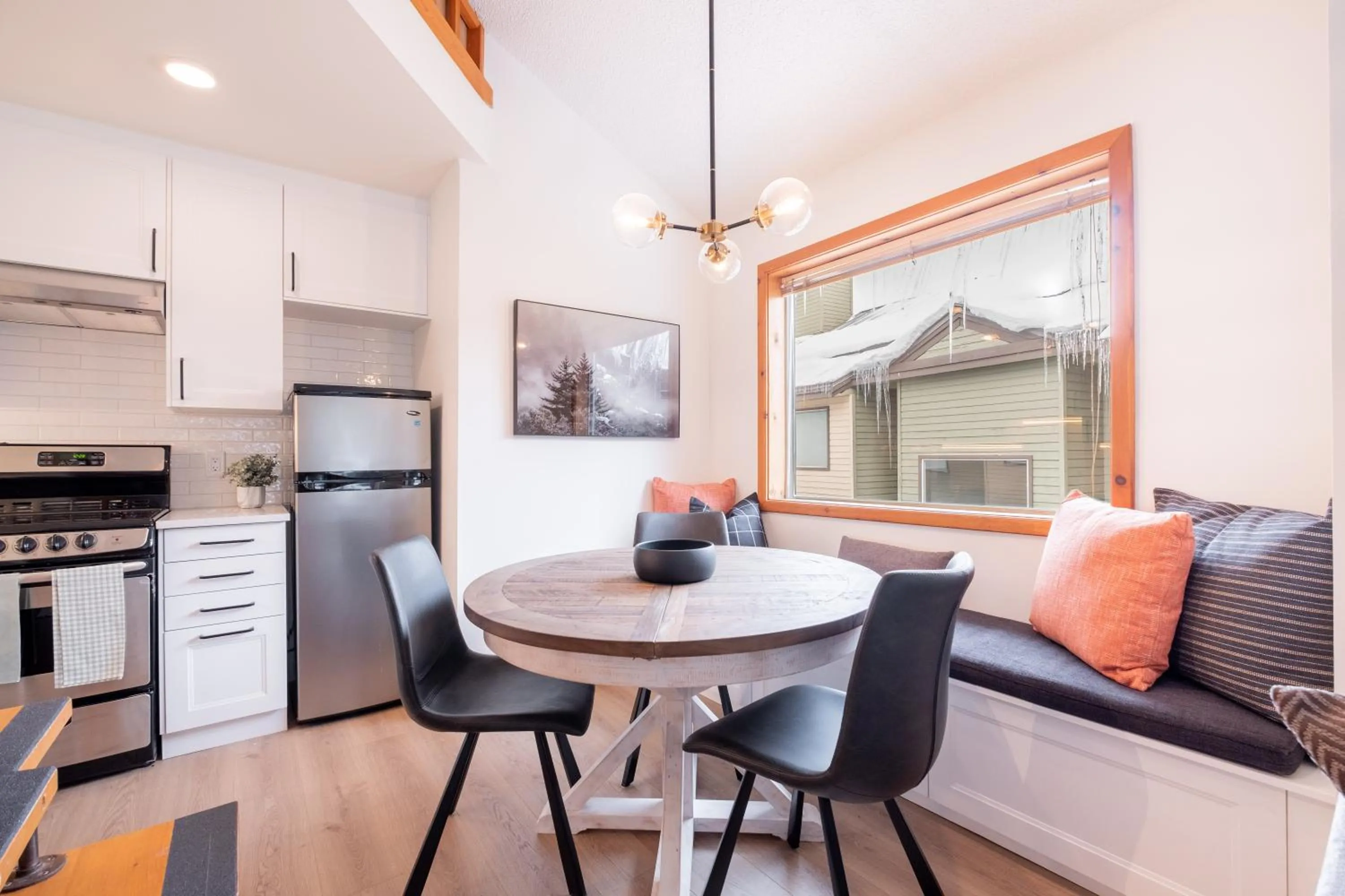 Seating area in Powderview by Outpost Whistler