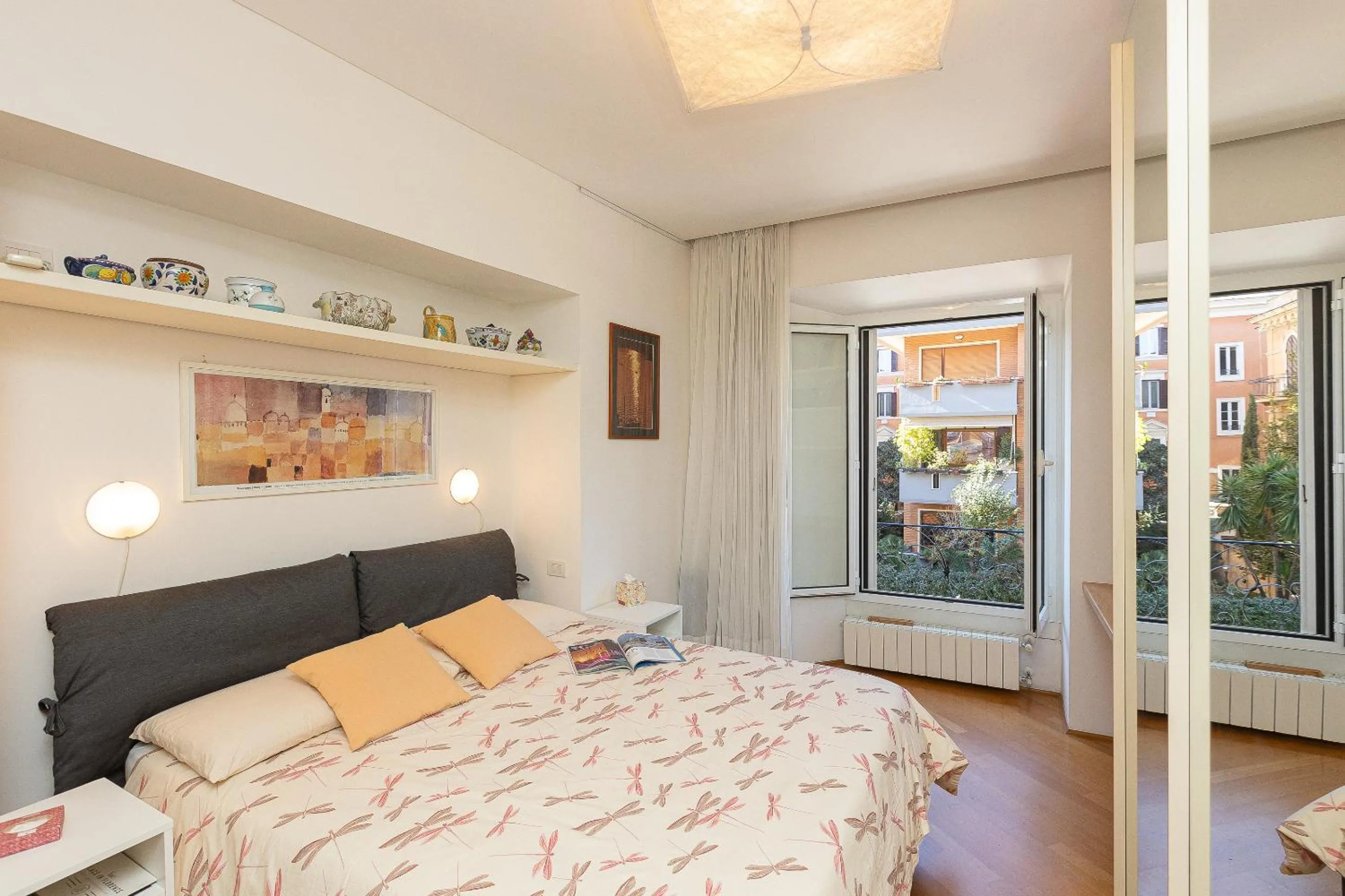 View (from property/room), Bed in San Gioacchino View by Rental in Rome