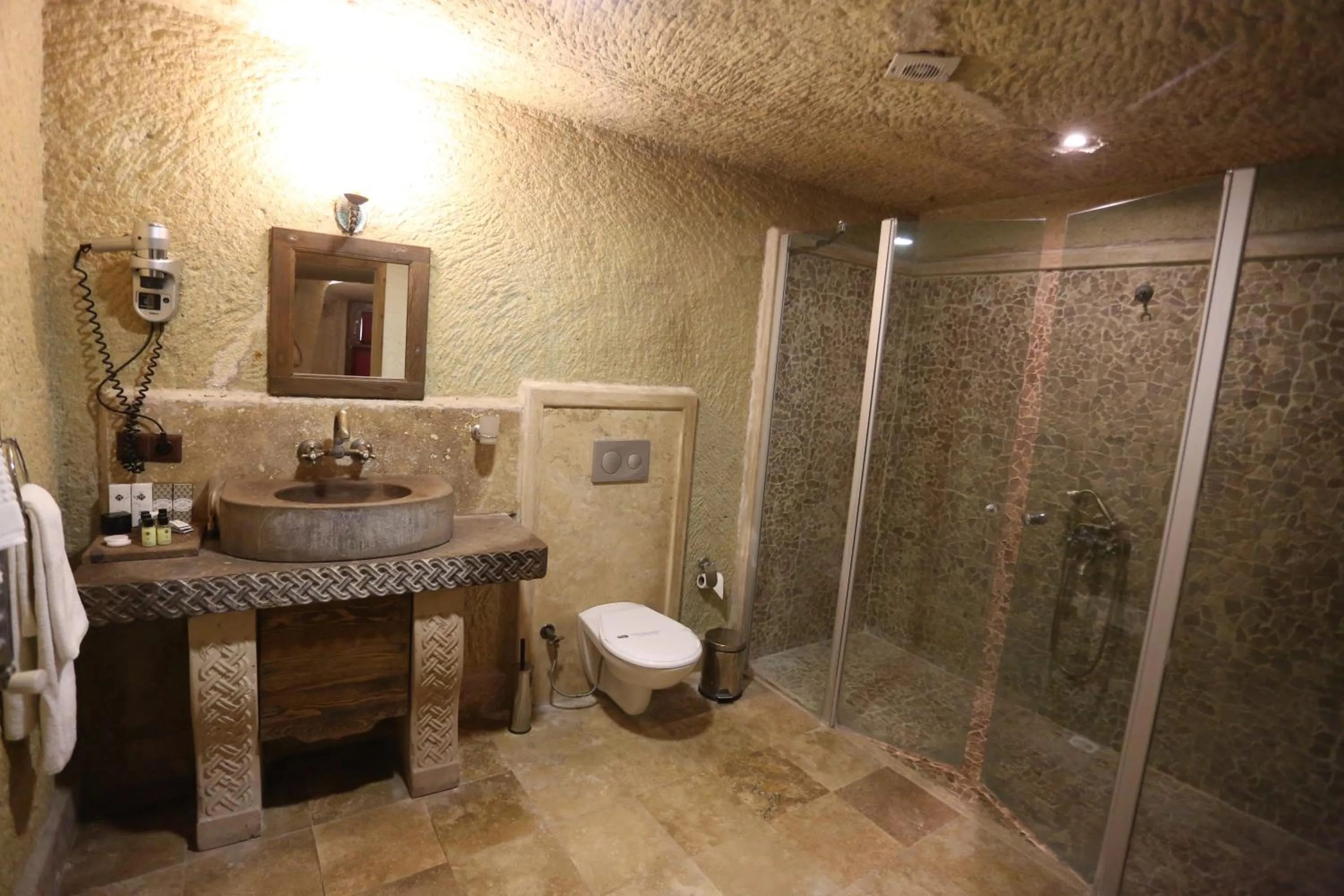 Shower in Phocas Cave Suites