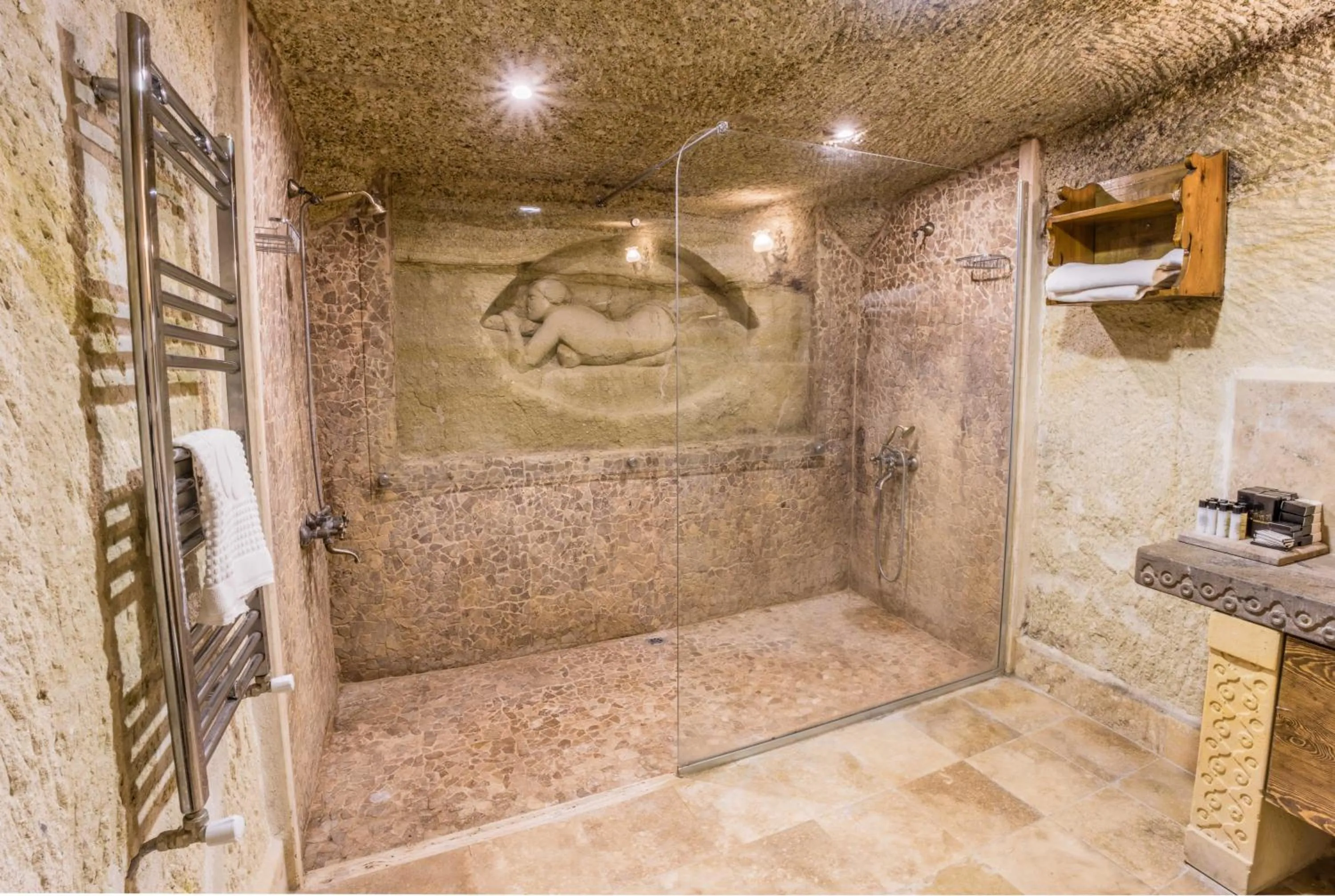 Shower in Phocas Cave Suites