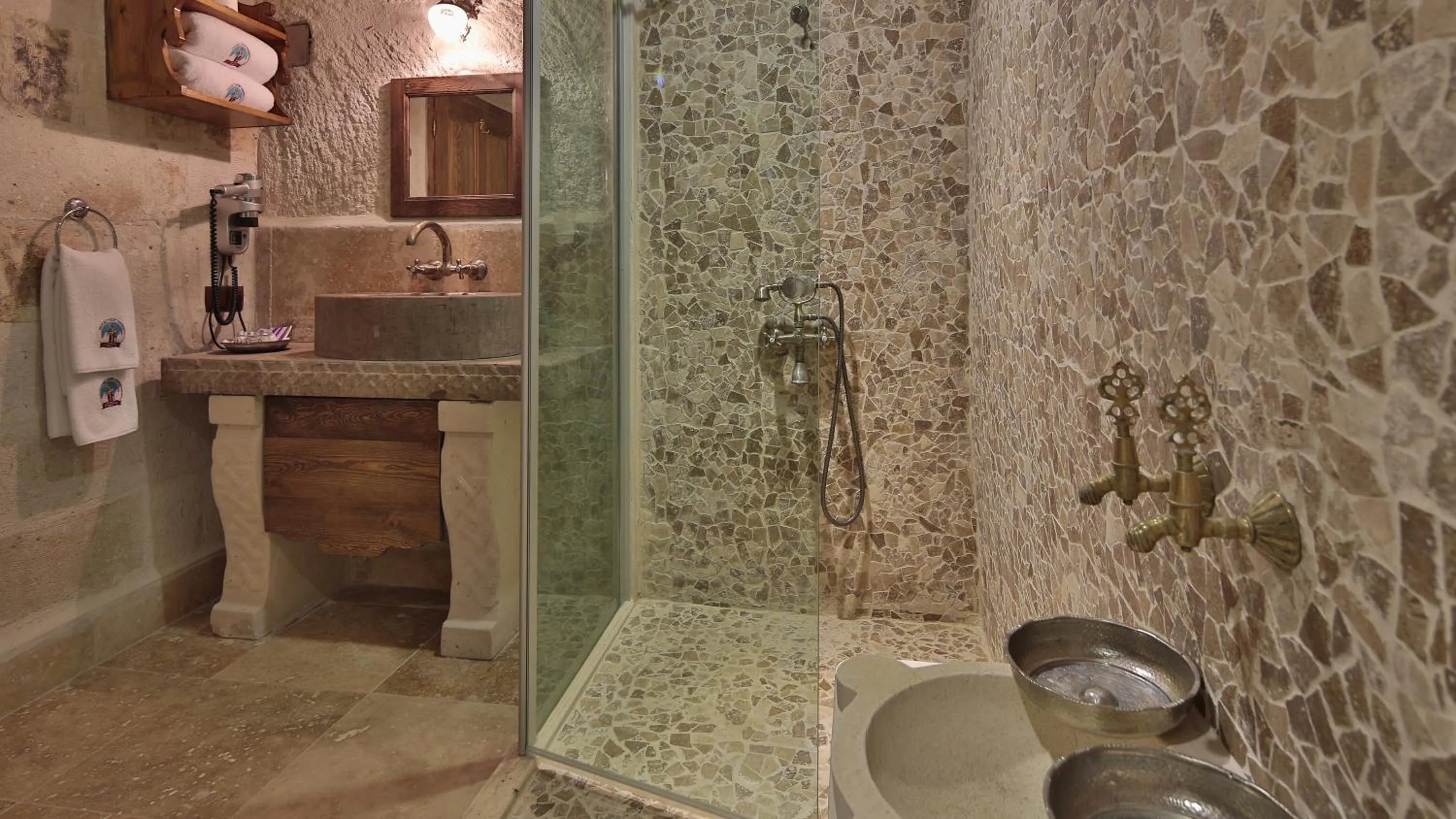 Shower in Phocas Cave Suites