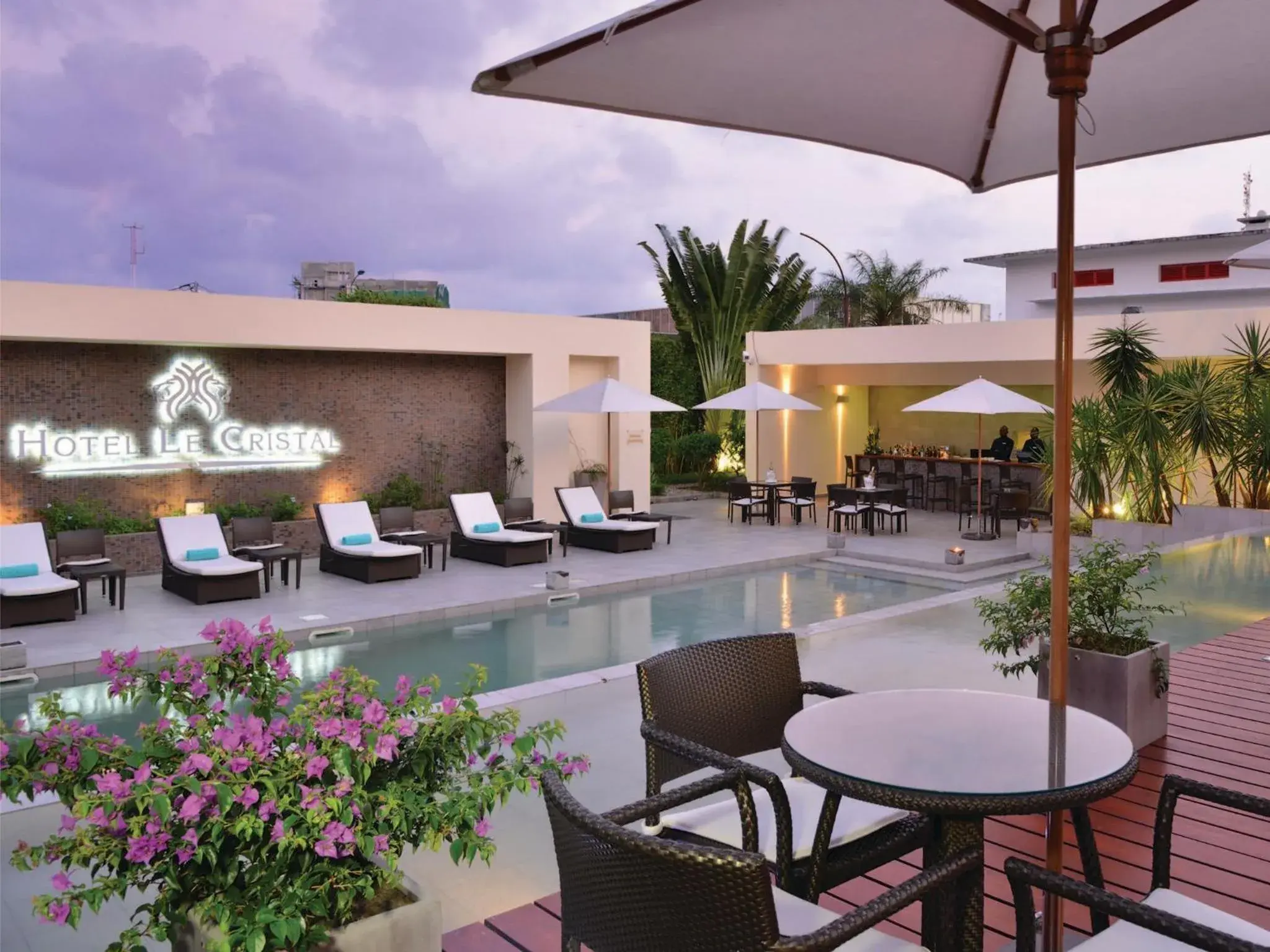 Pool view in Hôtel Le Cristal Pool view in Hôtel Le Cristal