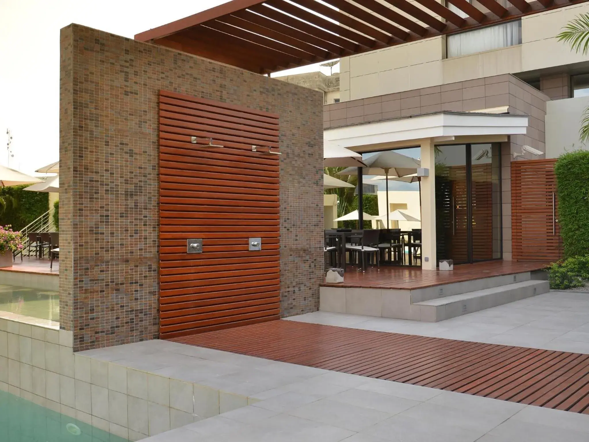 Pool view in Hôtel Le Cristal Pool view in Hôtel Le Cristal