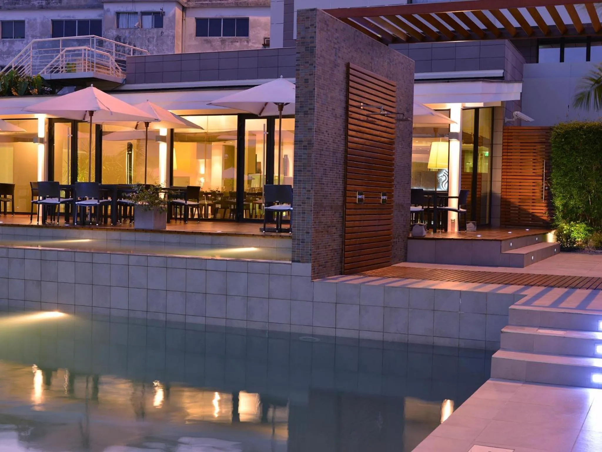 Pool view in Hôtel Le Cristal