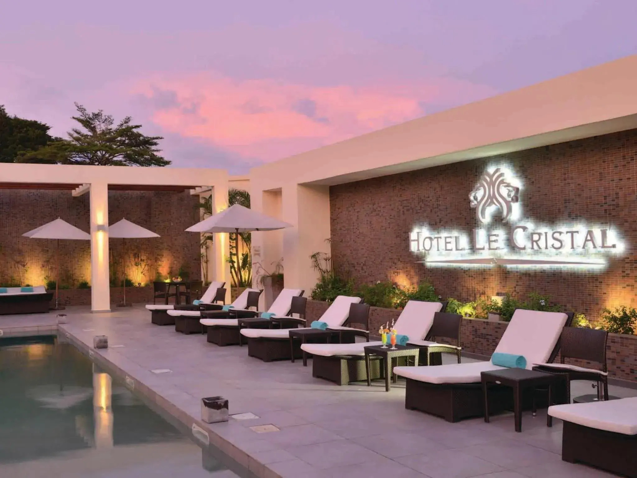 Pool view in Hôtel Le Cristal Pool view in Hôtel Le Cristal