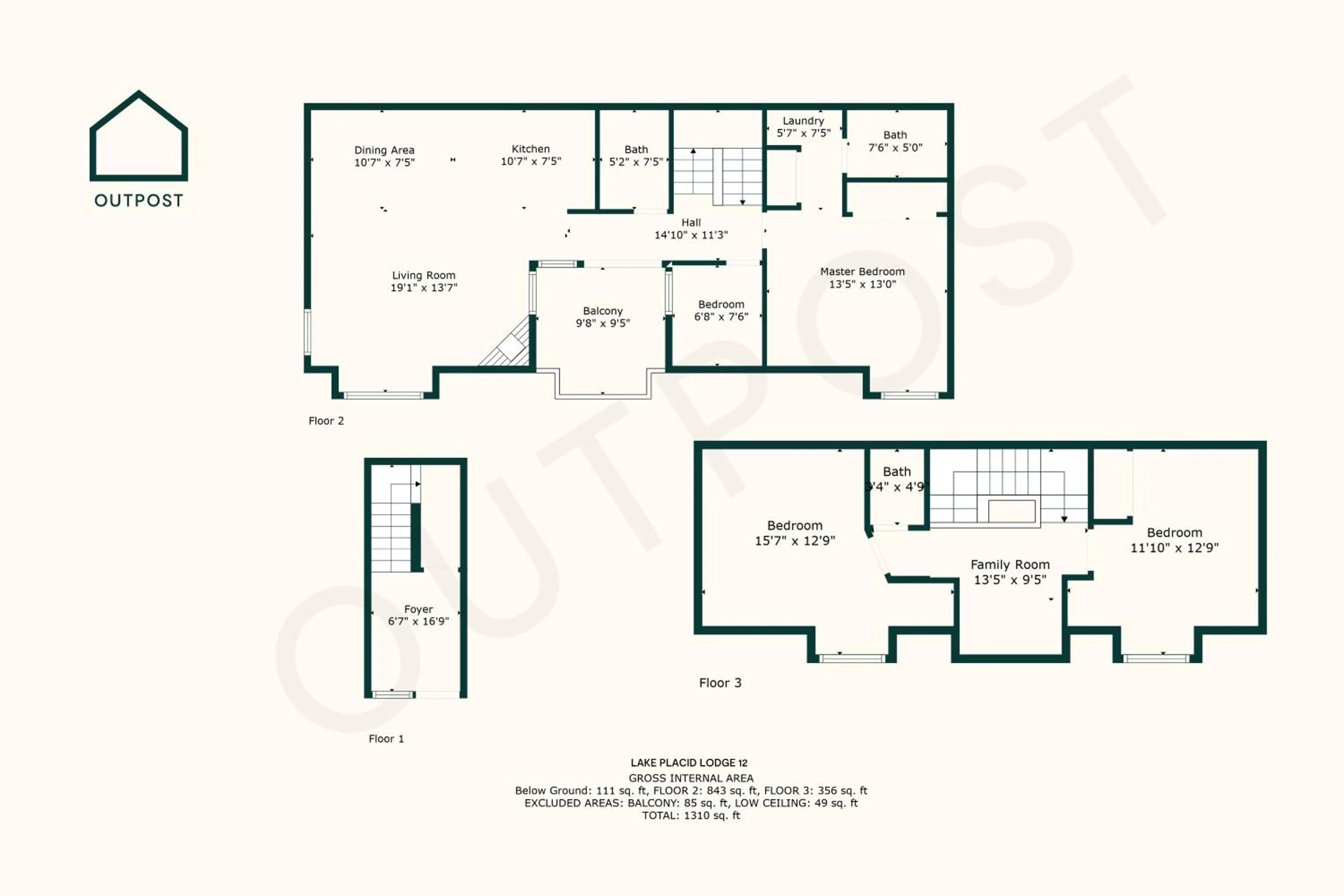 Floor plan in Lake Placid Lodge by Outpost Whistler