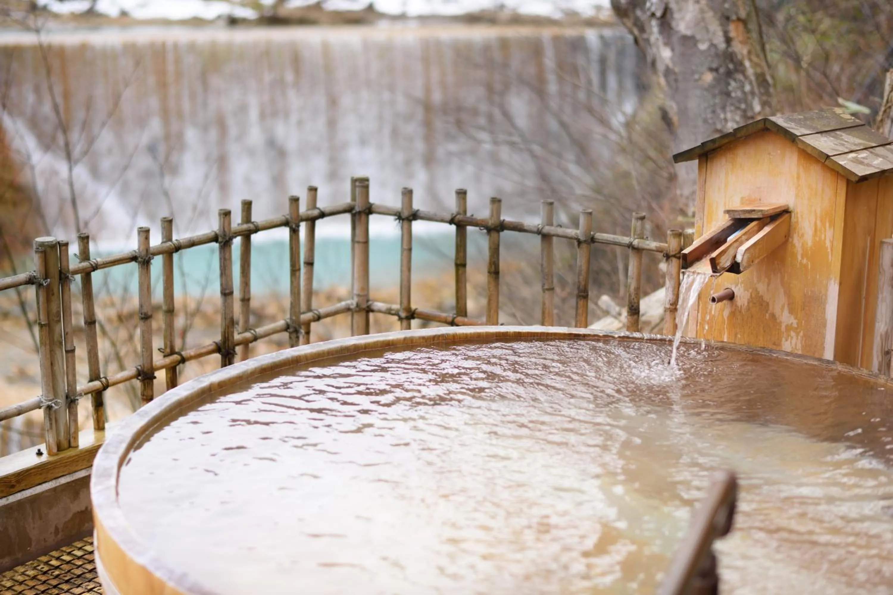 Hot Spring Bath in Sansuiso Tsuchiyu Spa