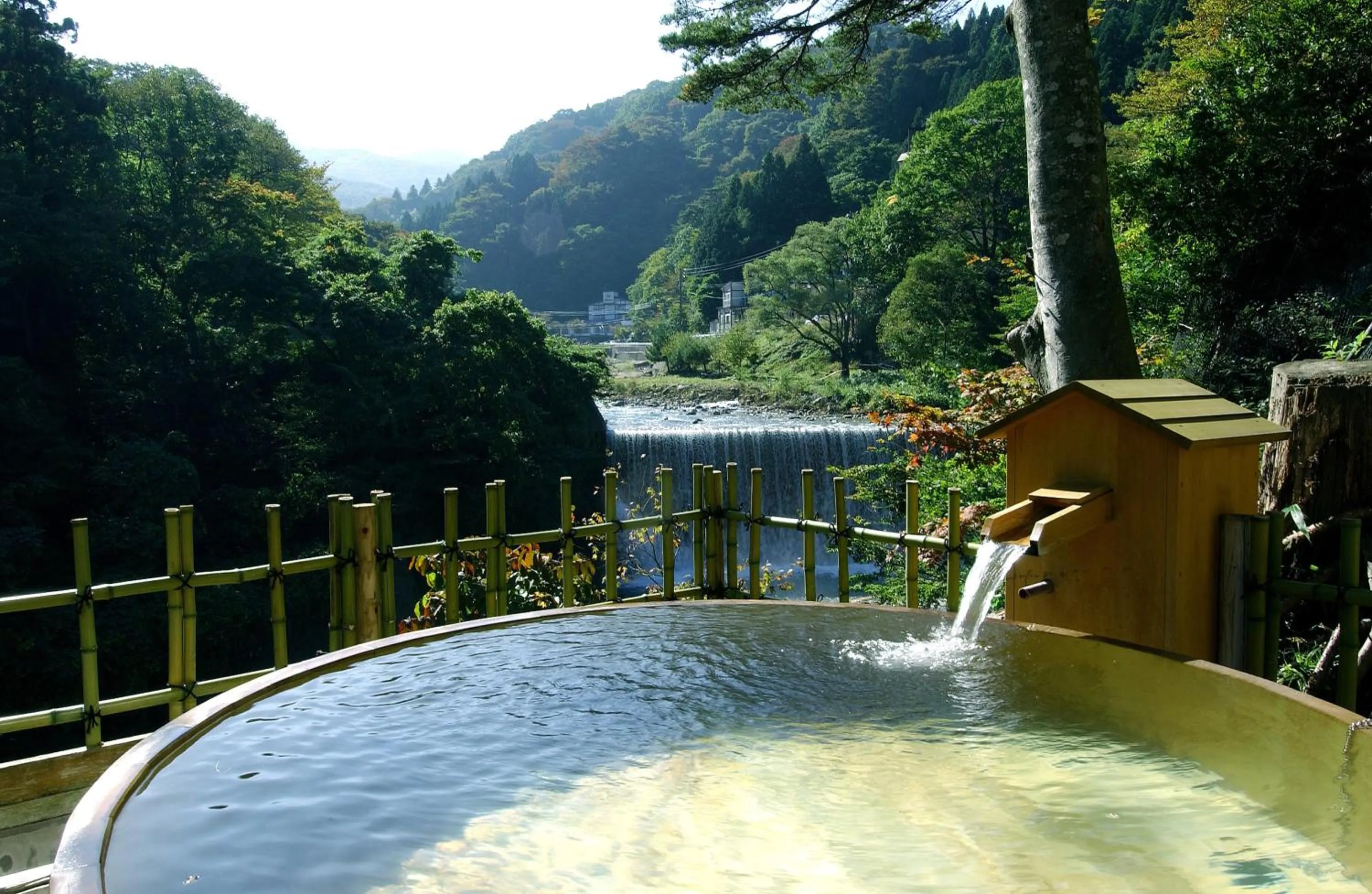 Hot Spring Bath in Sansuiso Tsuchiyu Spa