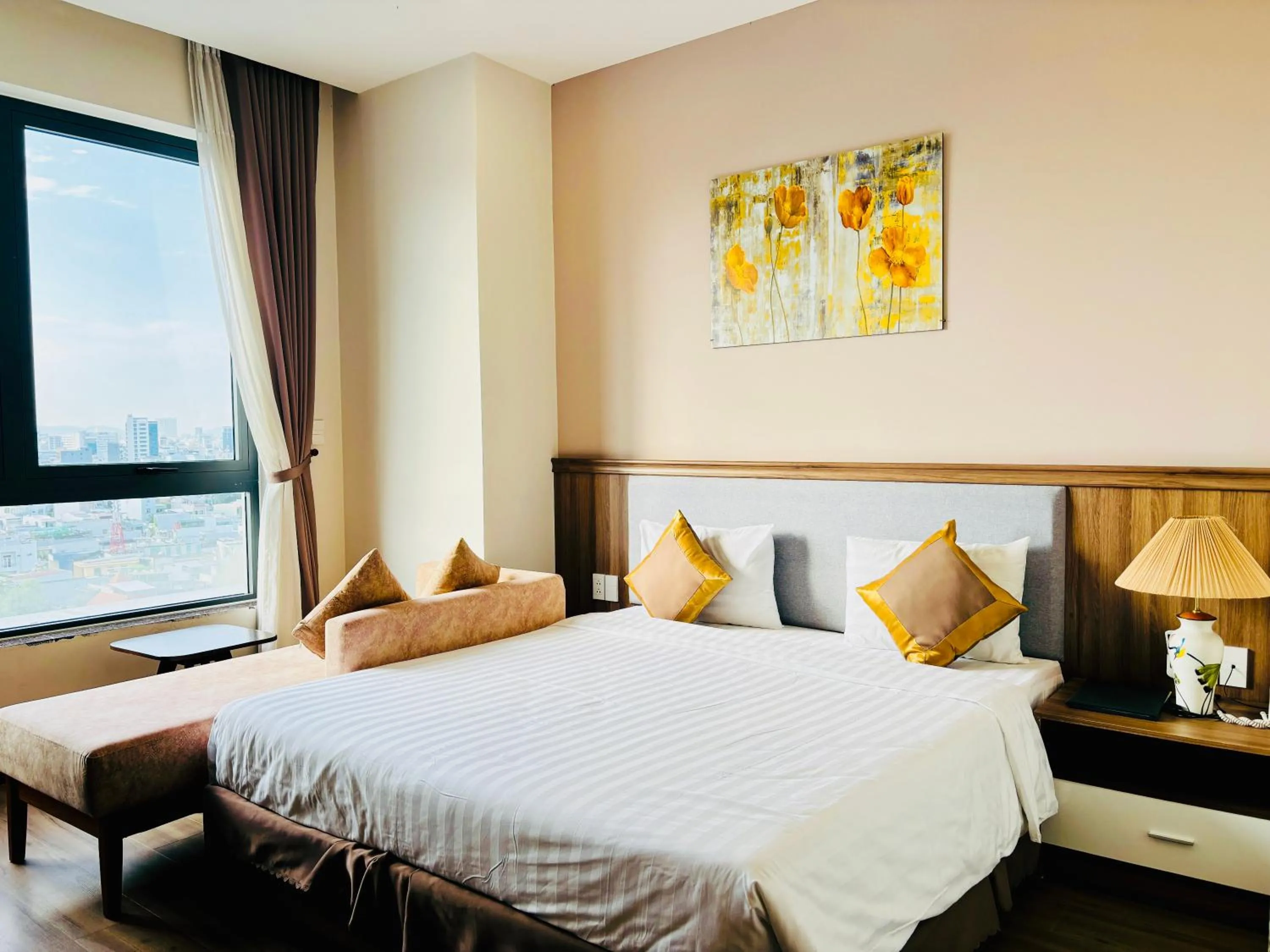 Bed in ATP Galaxy Hotel & Apartment Danang