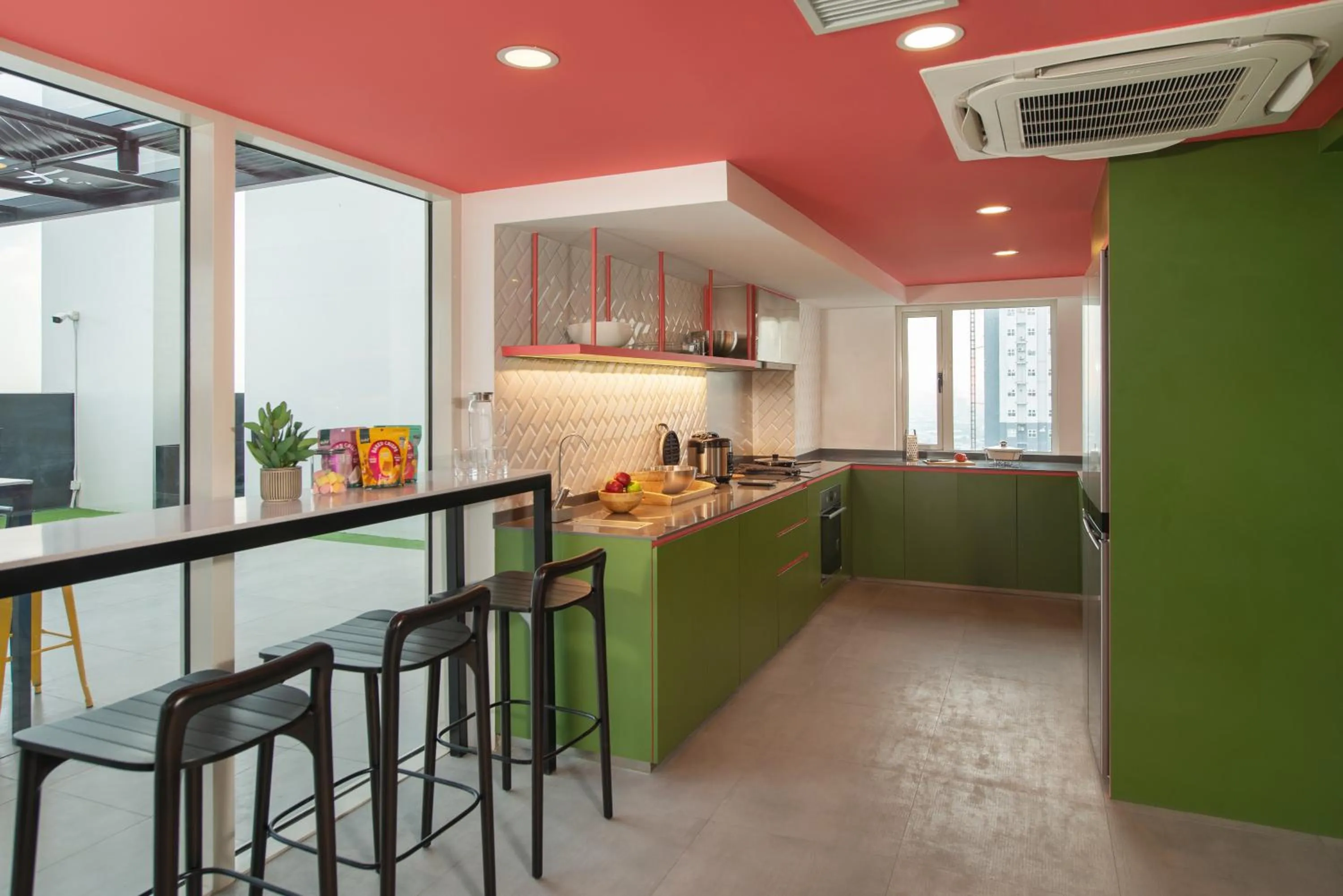 Communal kitchen in lyf Malate Manila managed by The Ascott Limited