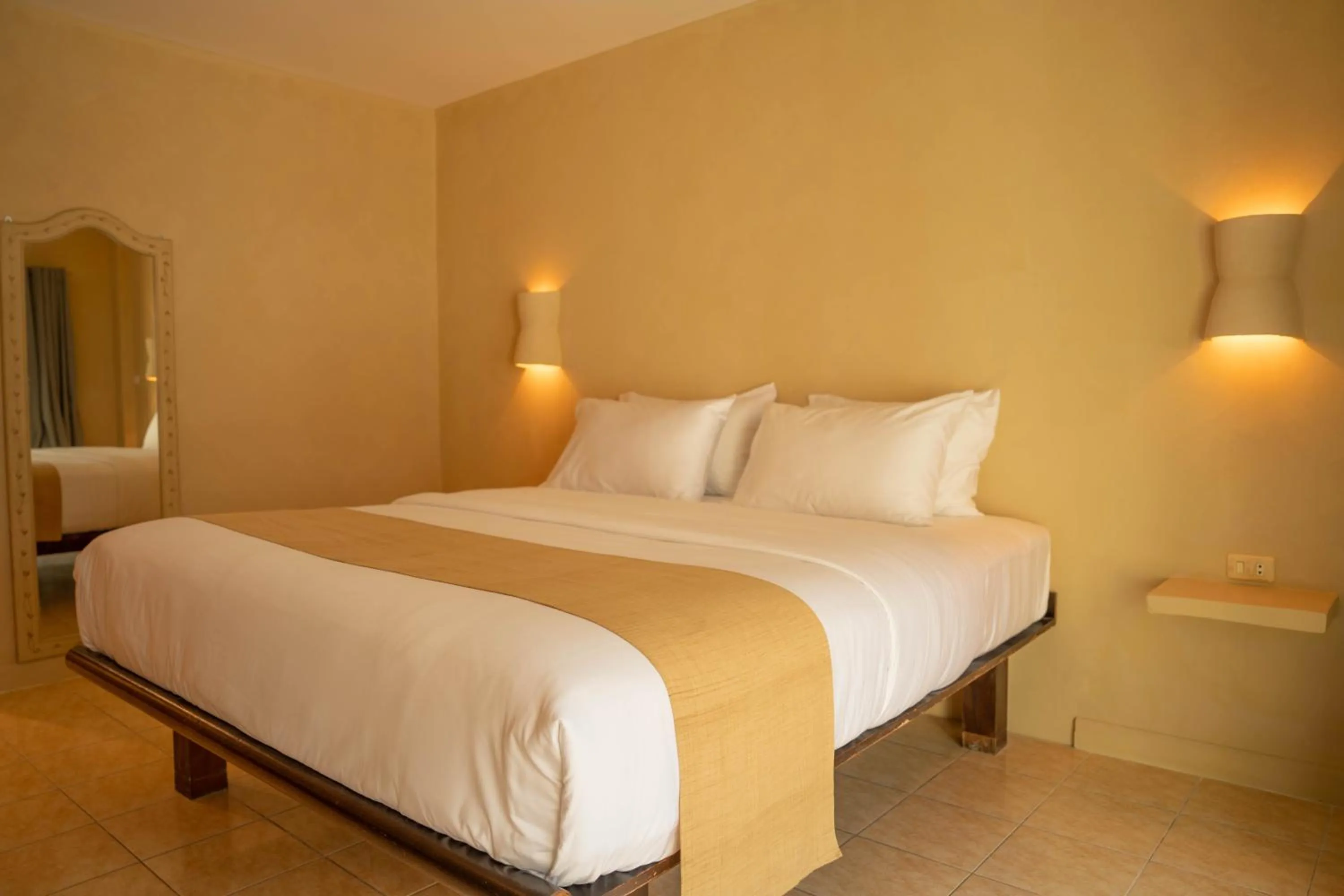 Bed in Rustic and Blue Getaway