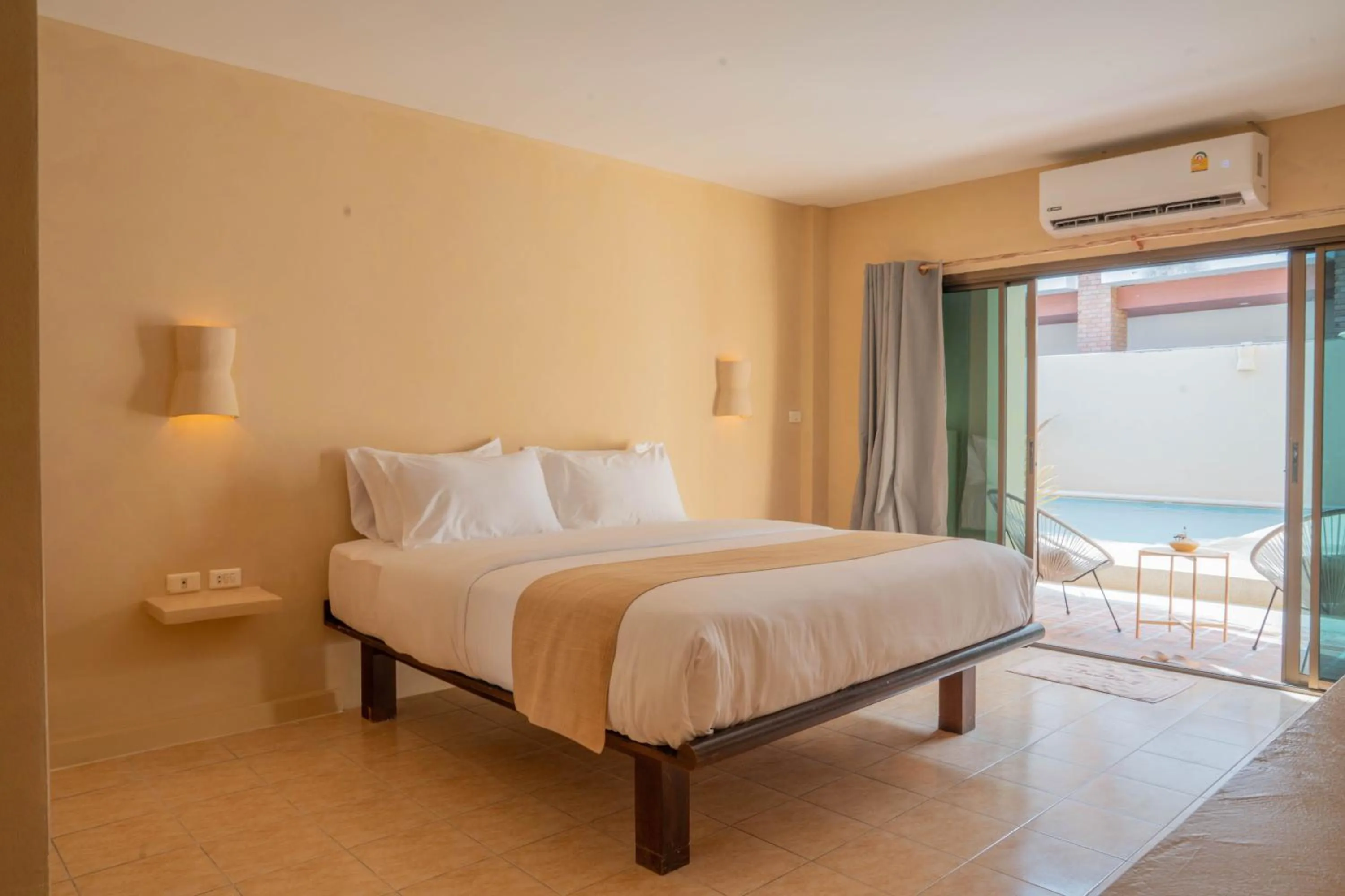 Bedroom, Bed in Rustic and Blue Getaway