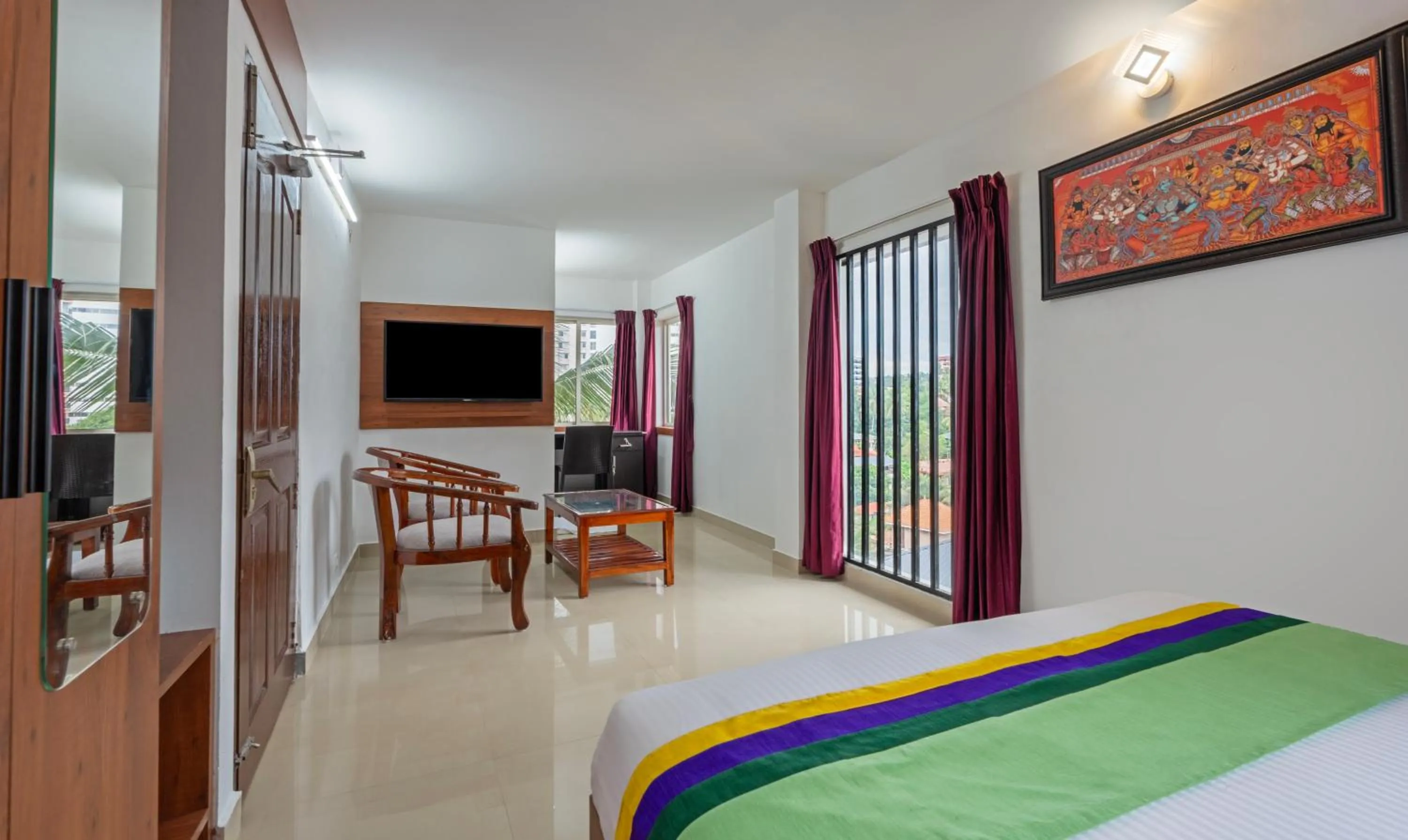 Bed in Treebo JP Residency