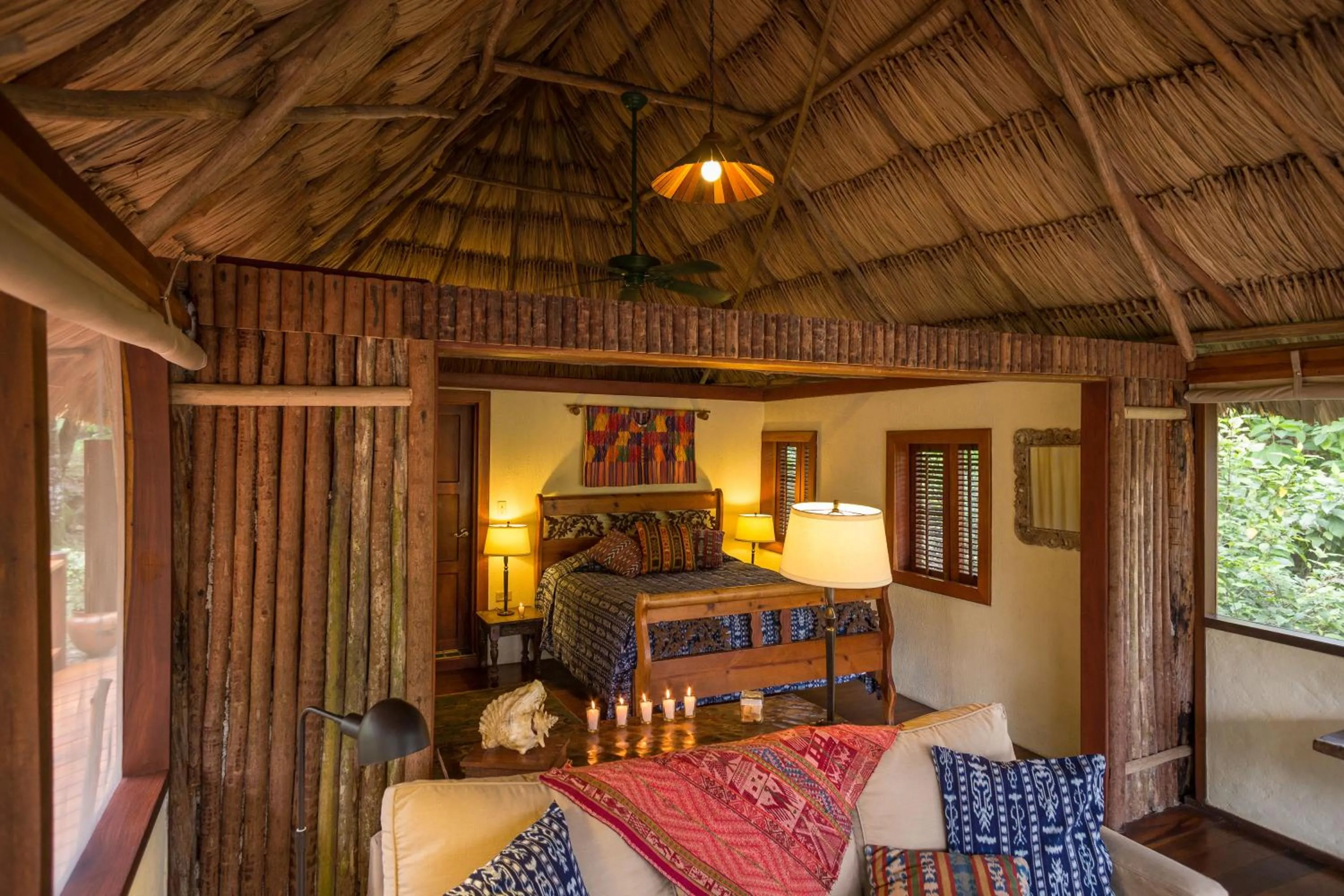Bed in Blancaneaux Lodge by Francis Ford Coppola