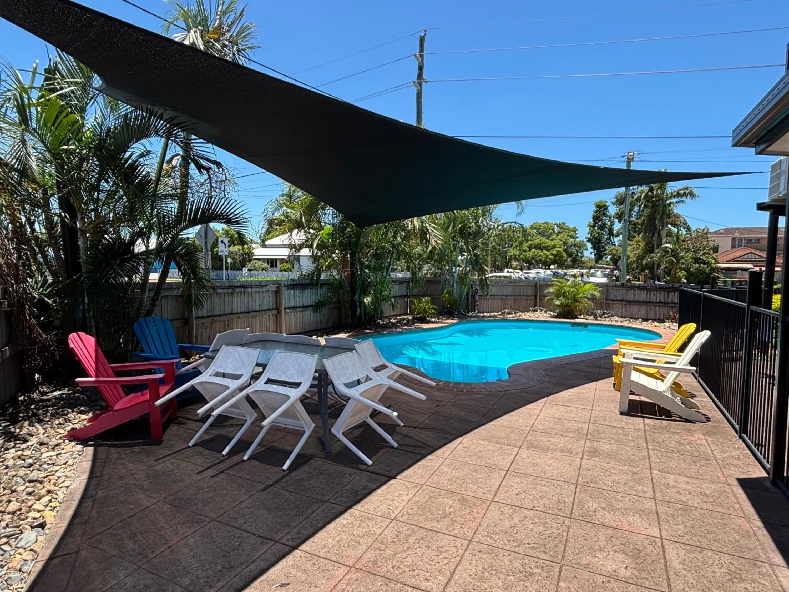 Pool view in Shakespeare Motel