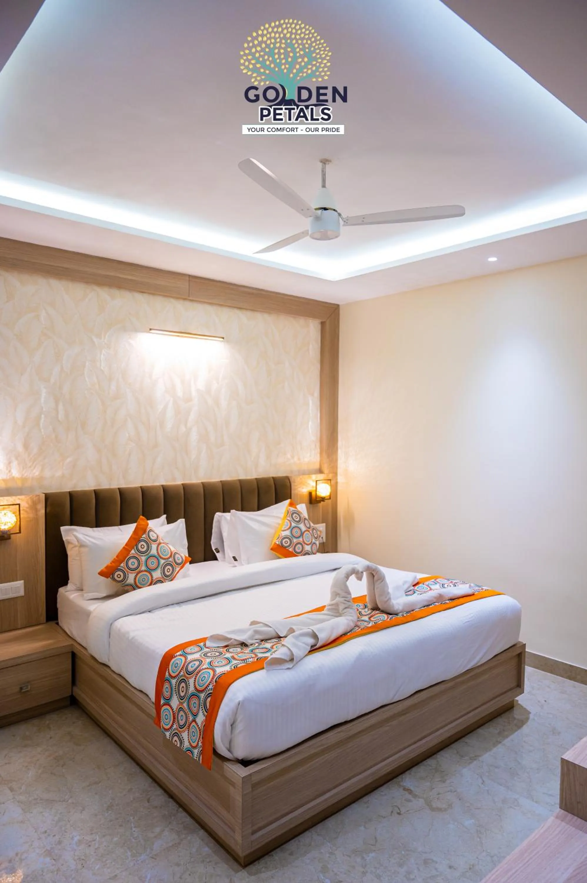 Bed in Hotel Golden Petals