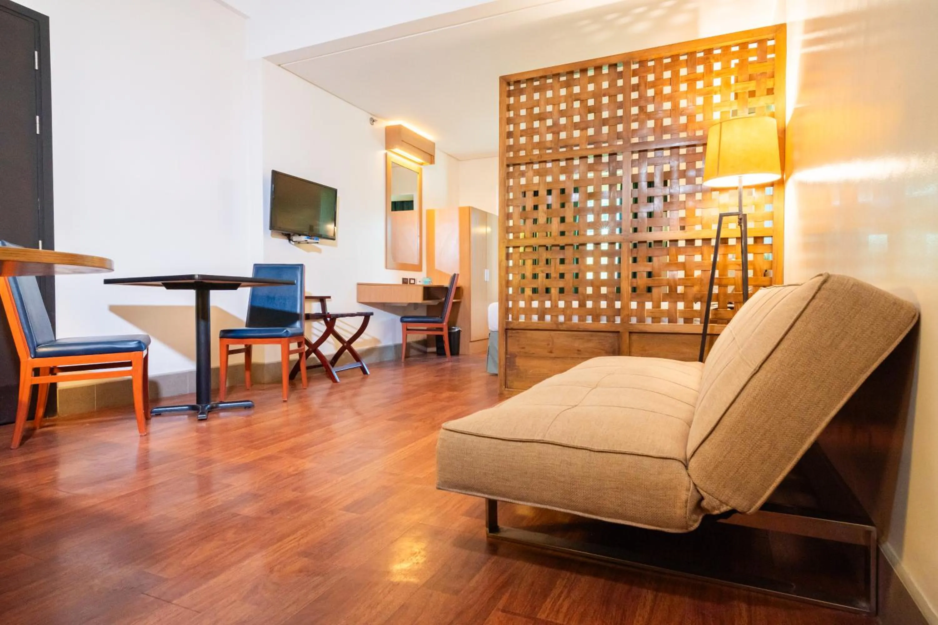 Living room in Microtel by Wyndham South Forbes near Nuvali