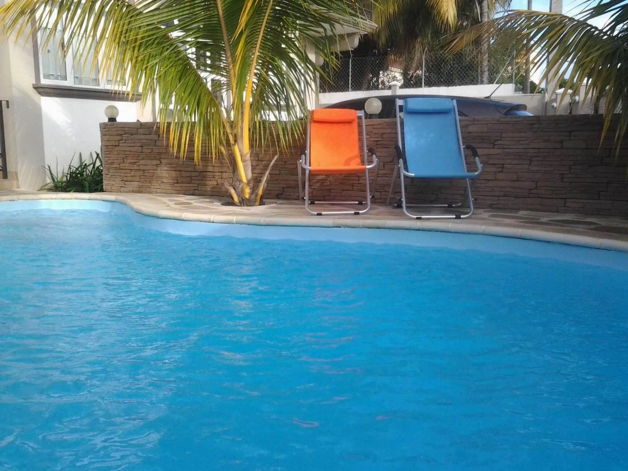Pool view in Twins Apartments Flic en Flac Beach