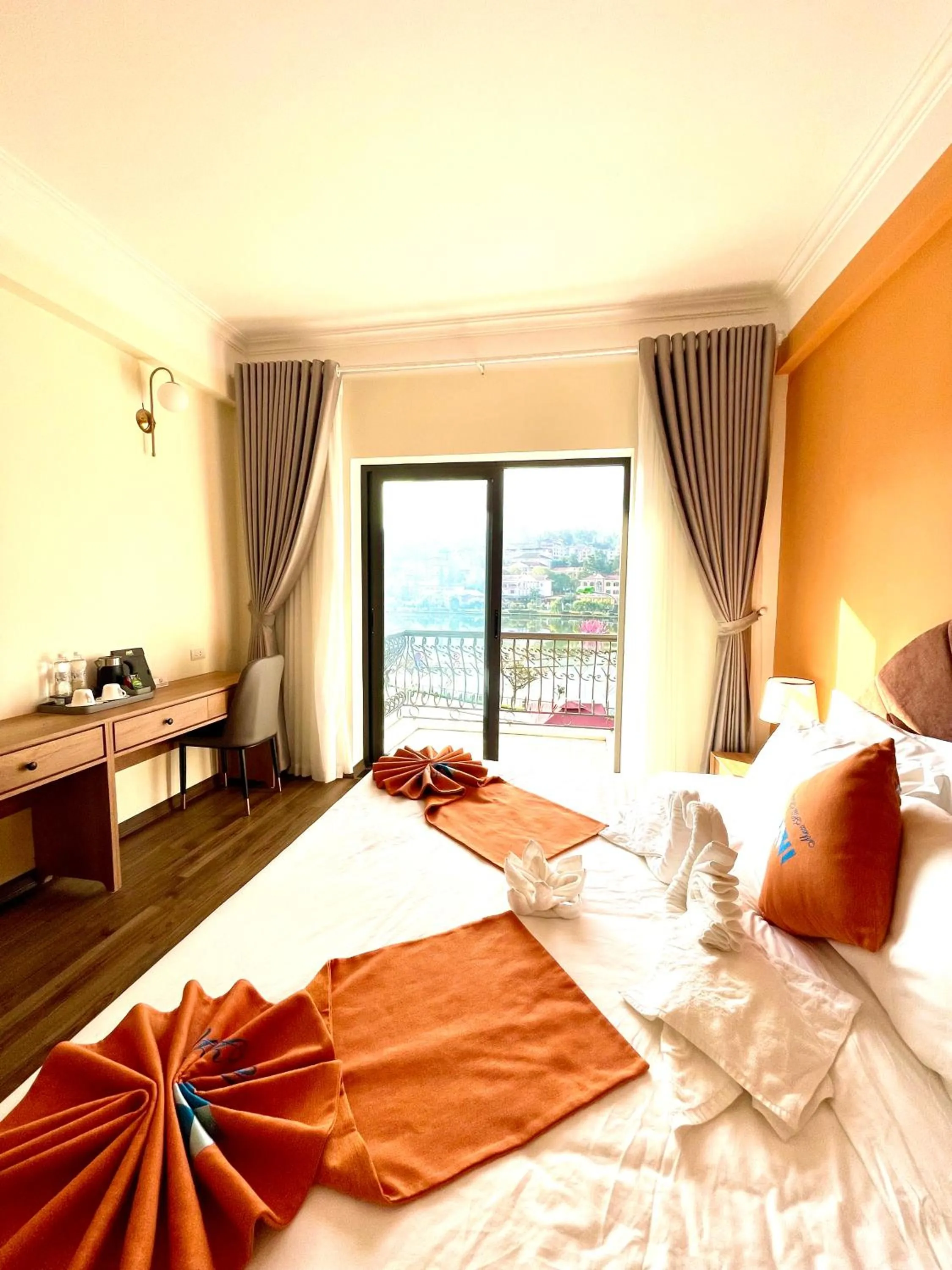 Bed in Sapa Legacy Hotel