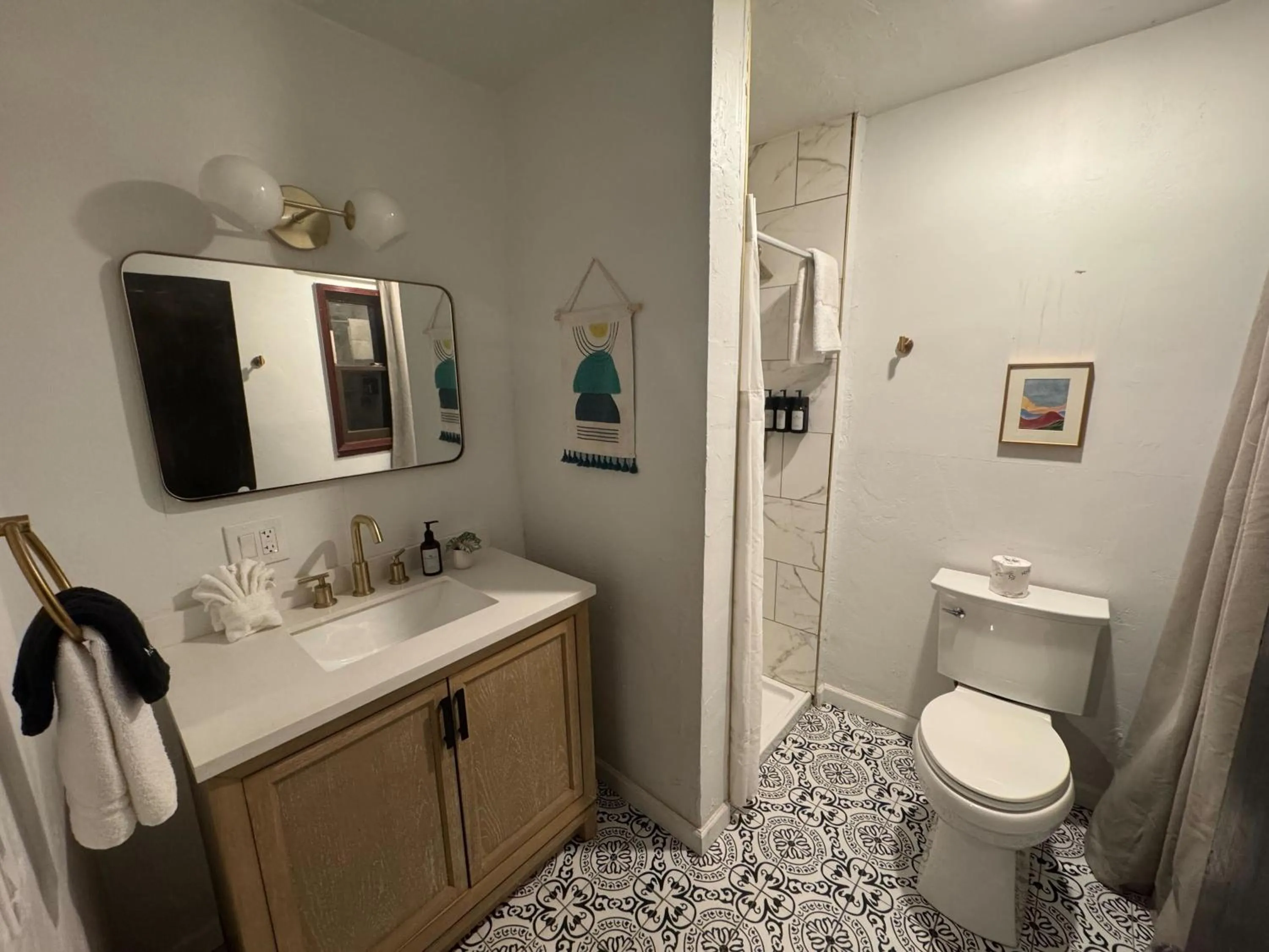 Bathroom in Three Pines Cabins