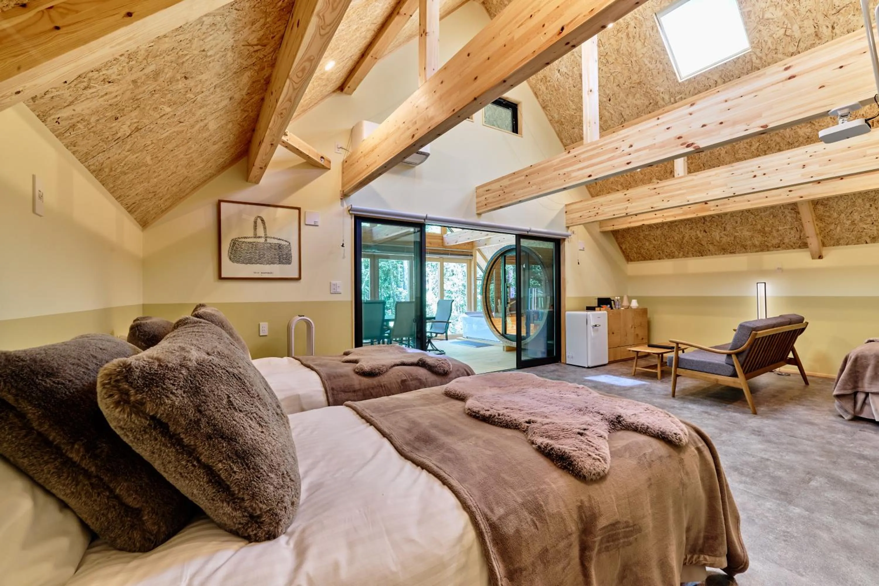 Bed in enico MtFuji Resort&Glamping