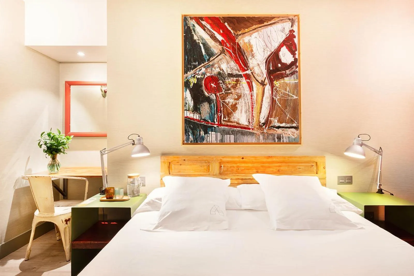 Decorative detail, Bed in Hotel Okako San Sebastian