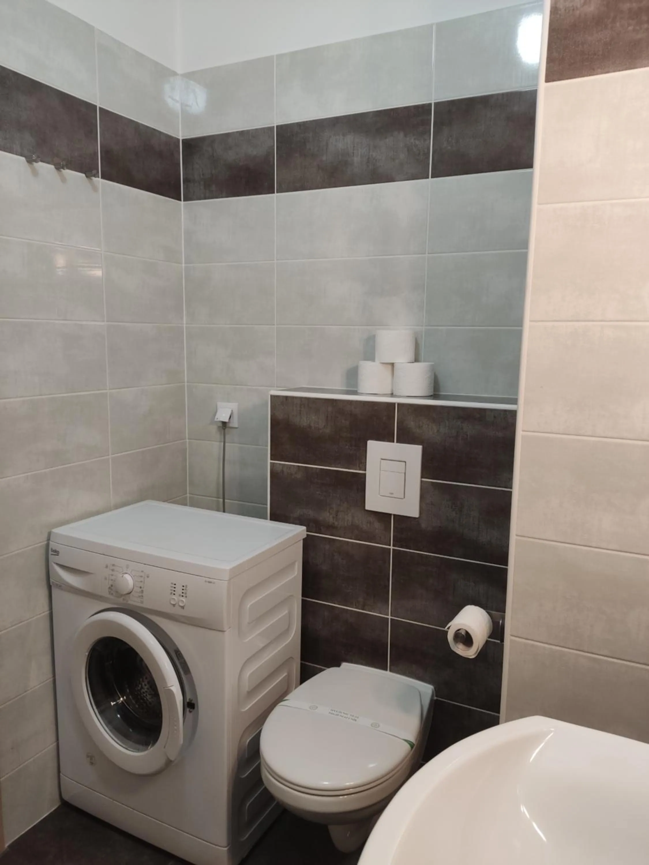 Bathroom in Corvin Center Suites