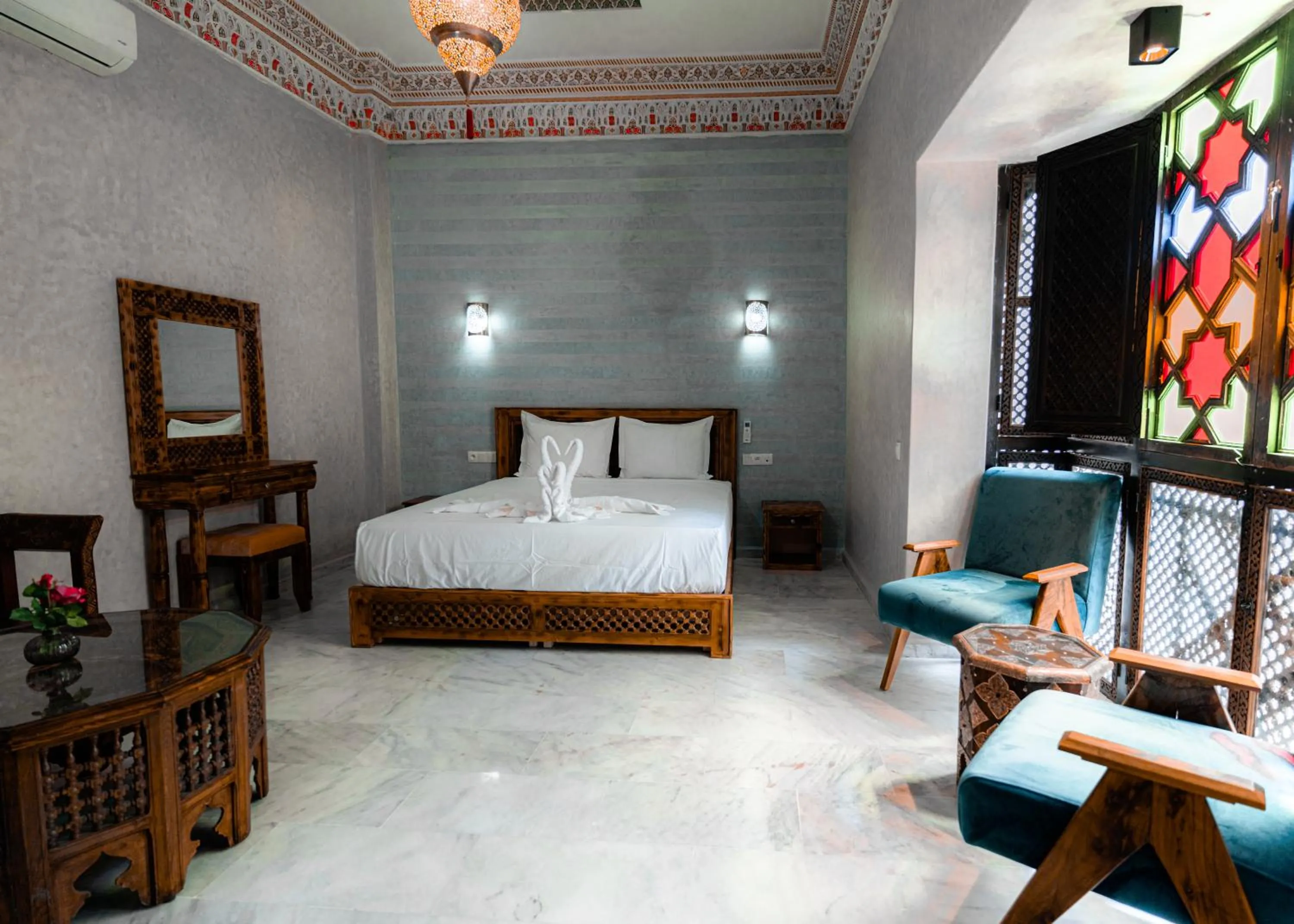Bed in Riad Deluxe