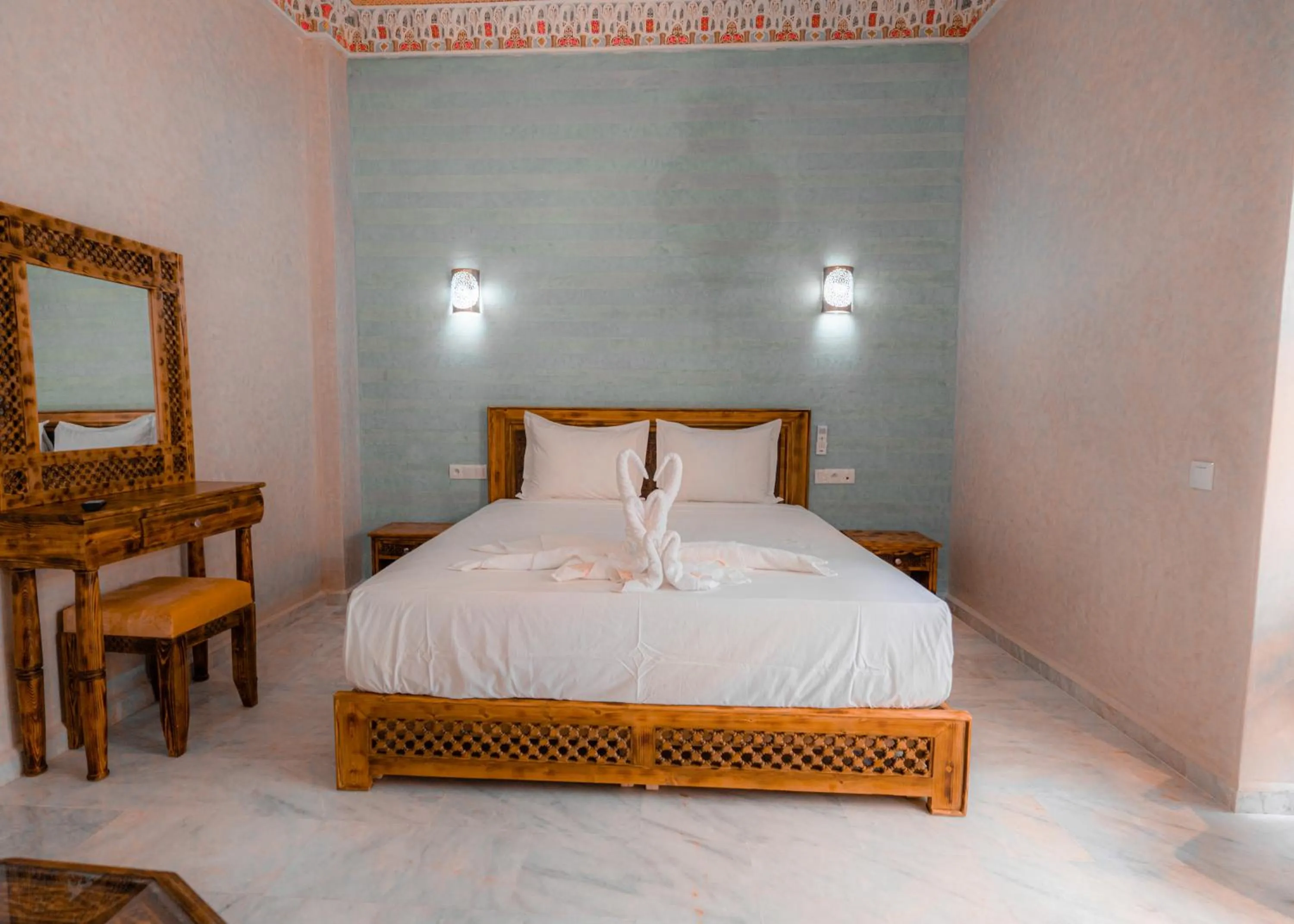 Bed in Riad Deluxe