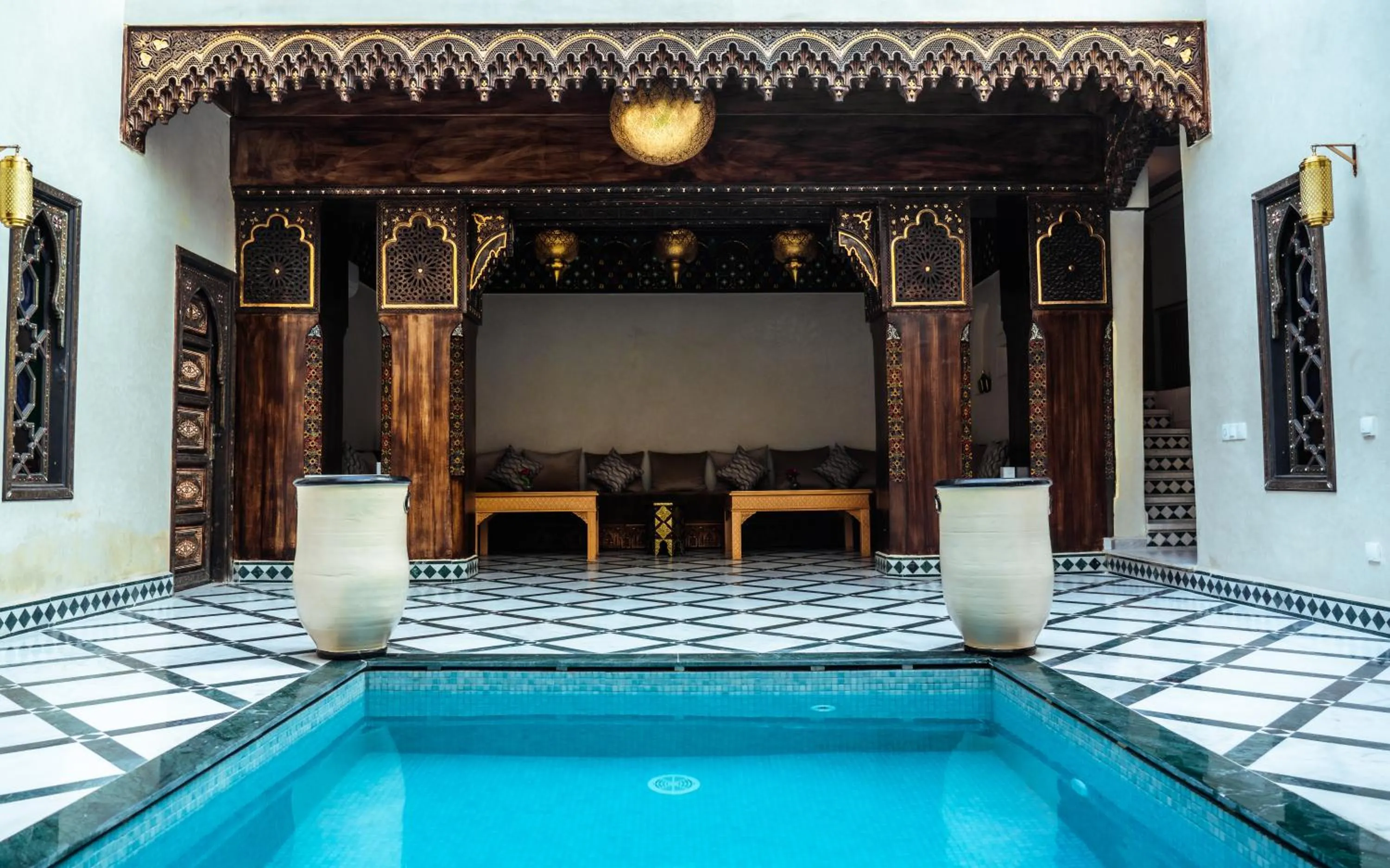 Pool view in Riad Deluxe