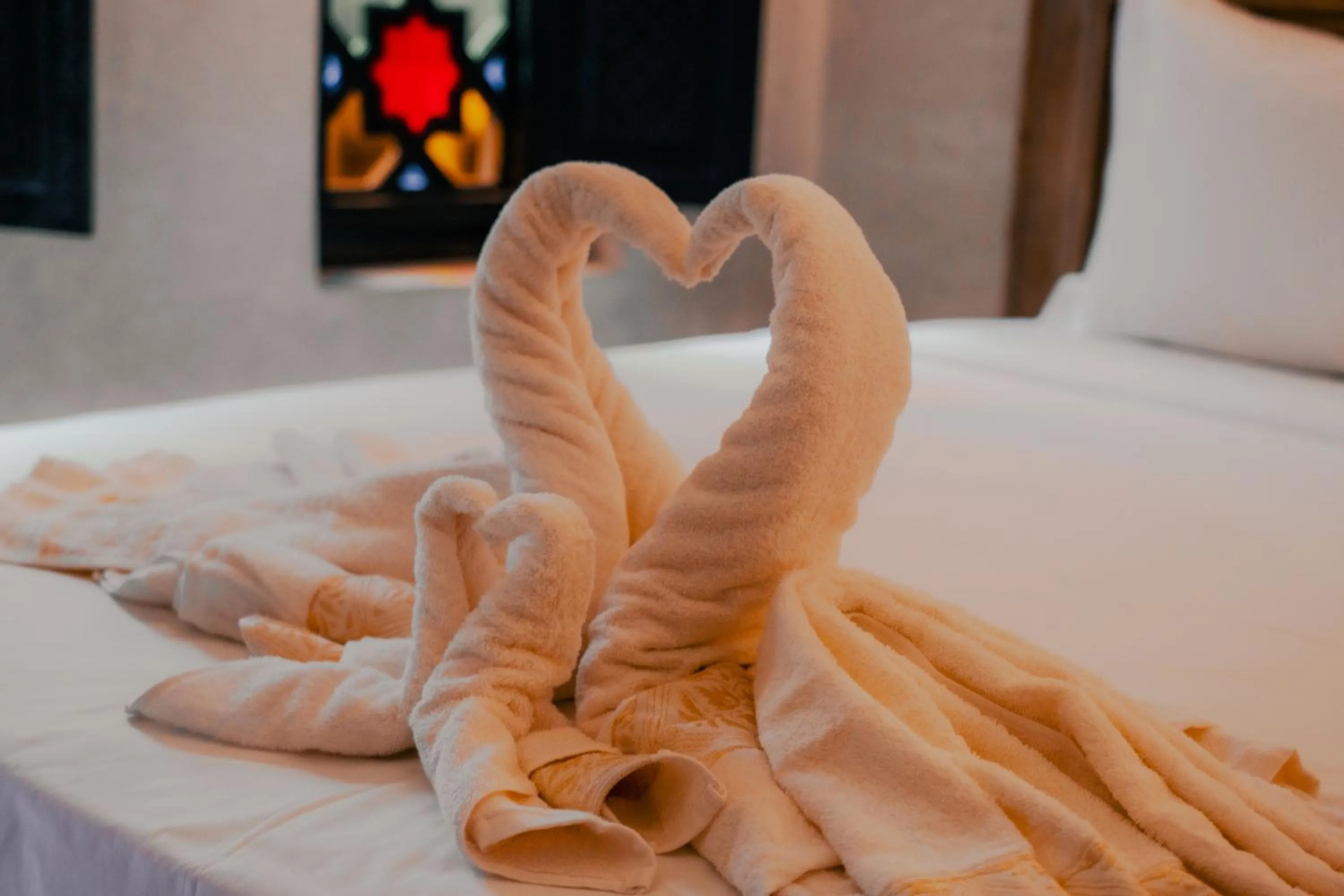towels, Bed in Riad Deluxe