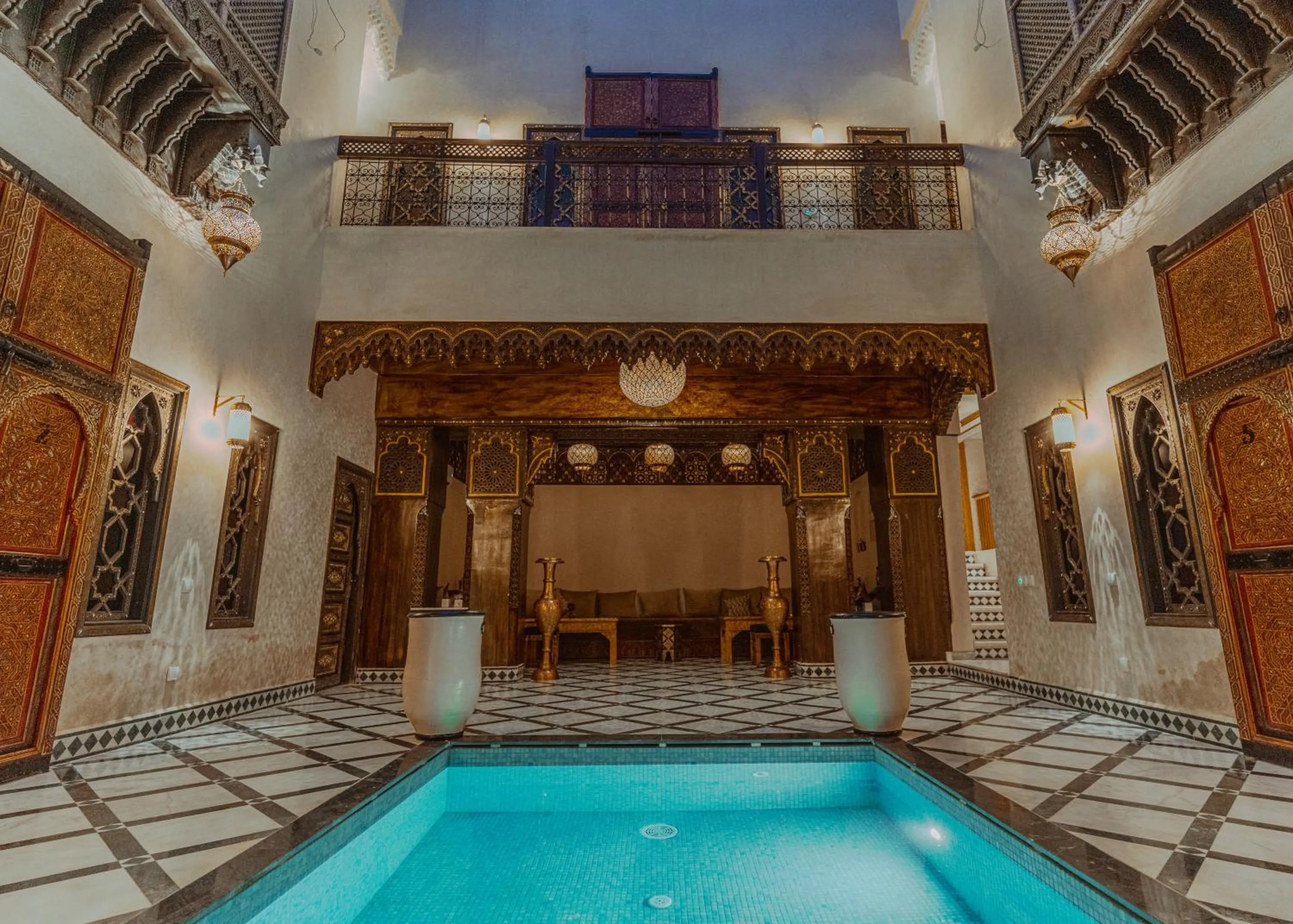 Pool view in Riad Deluxe