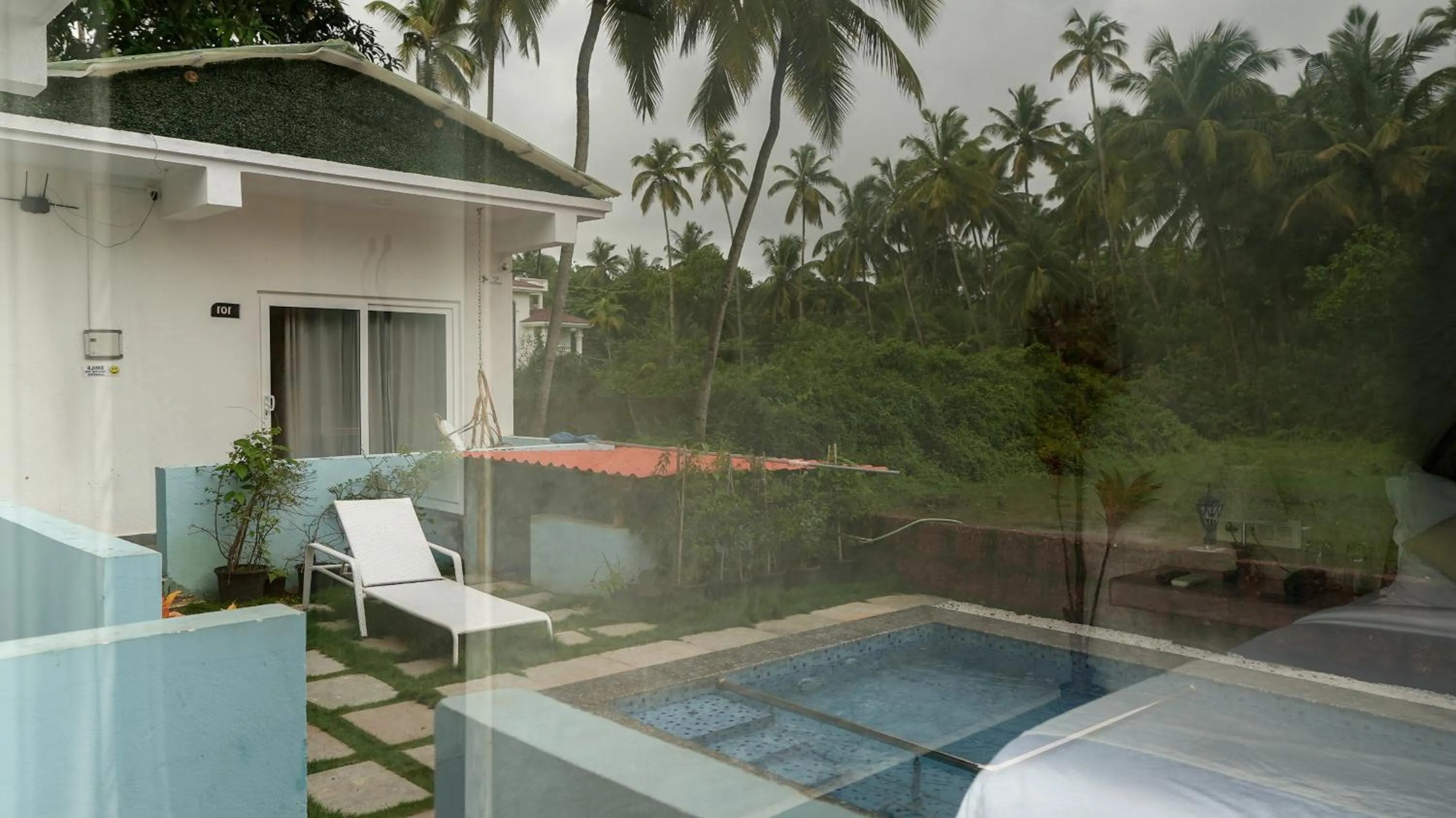 Patio in Whiteflower Resort Morjim