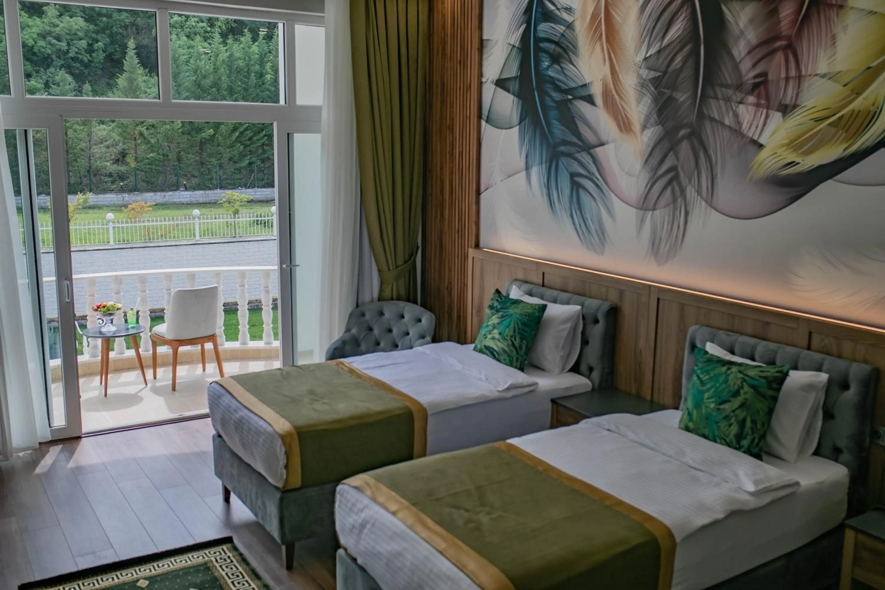 Bed in The Green Oasis Otel Spa