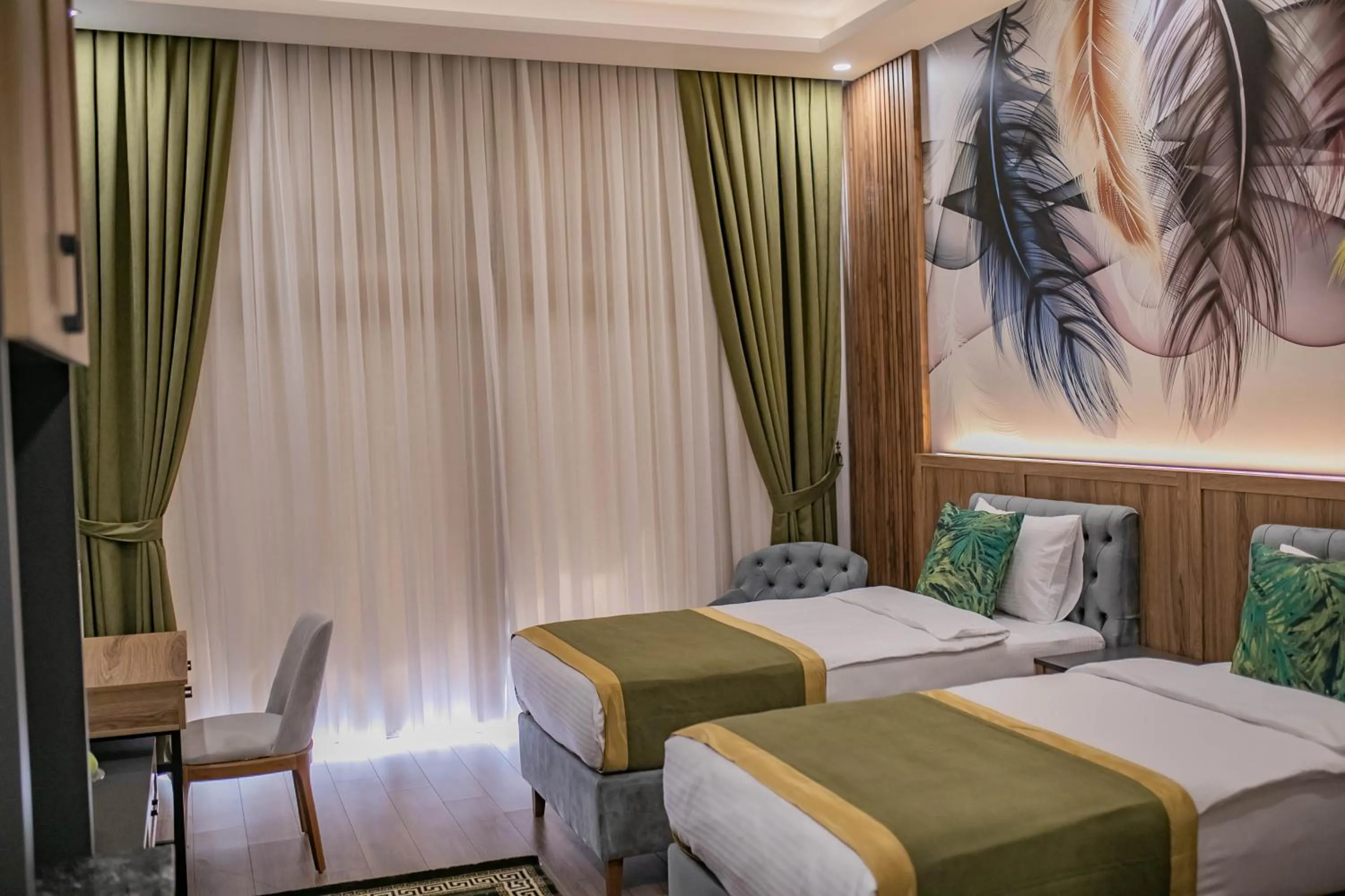 Bed in The Green Oasis Otel Spa