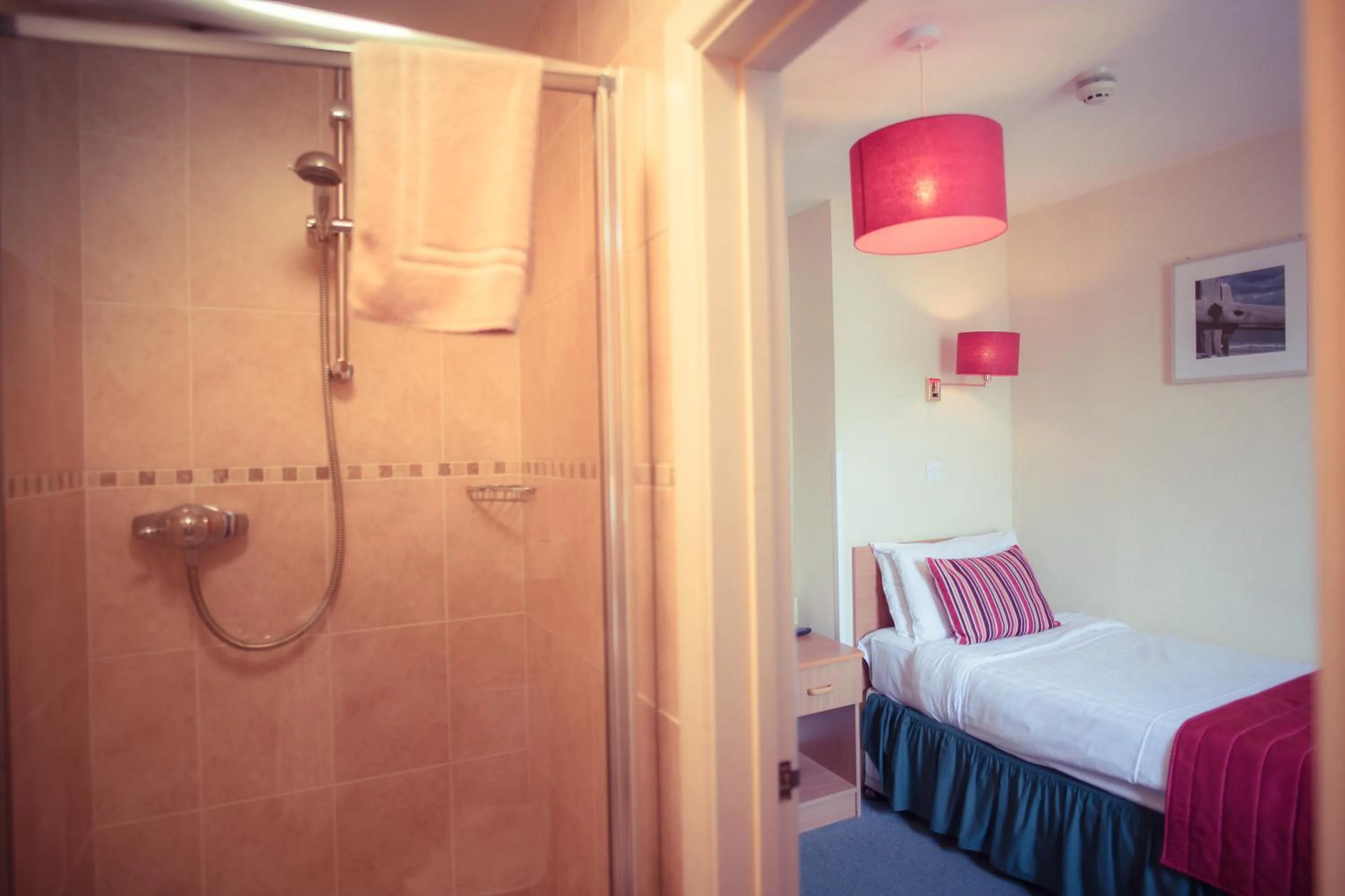 Shower, Bed in Richmond Hotel