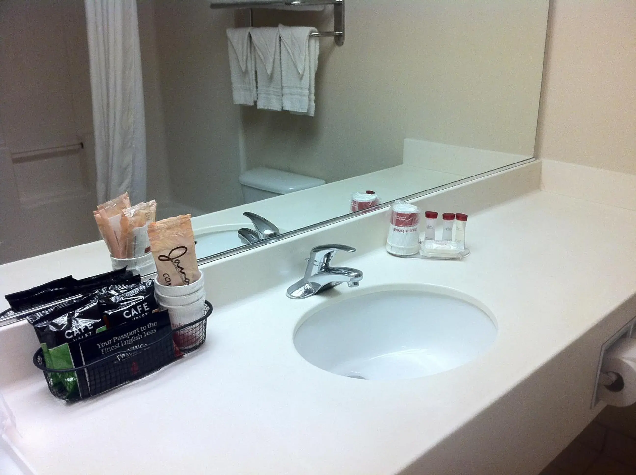 Bathroom in Ramada by Wyndham SeaTac Airport Bathroom in Ramada by Wyndham SeaTac Airport