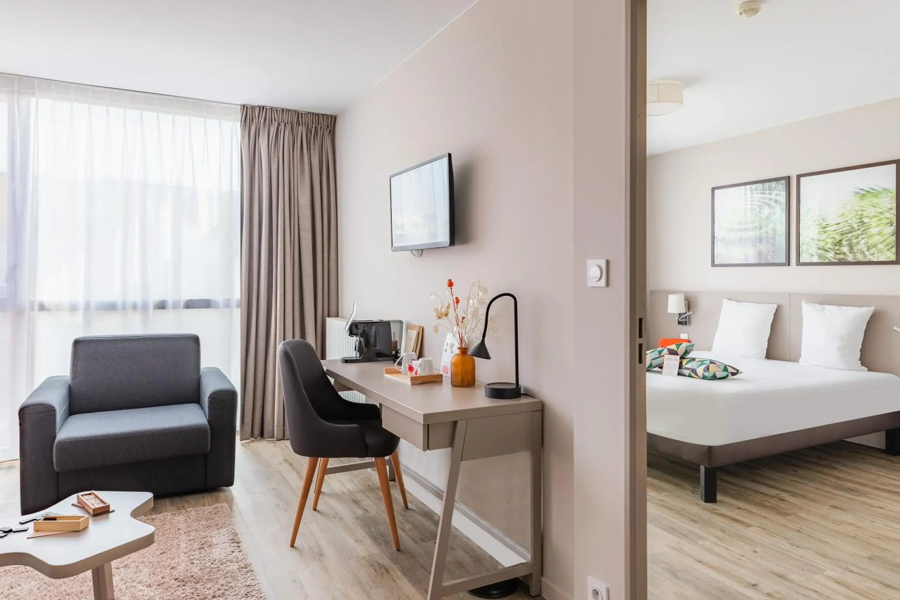 Bed in Appart’City Confort Rennes – Cesson Sévigné Bed in Appart’City Confort Rennes – Cesson Sévigné