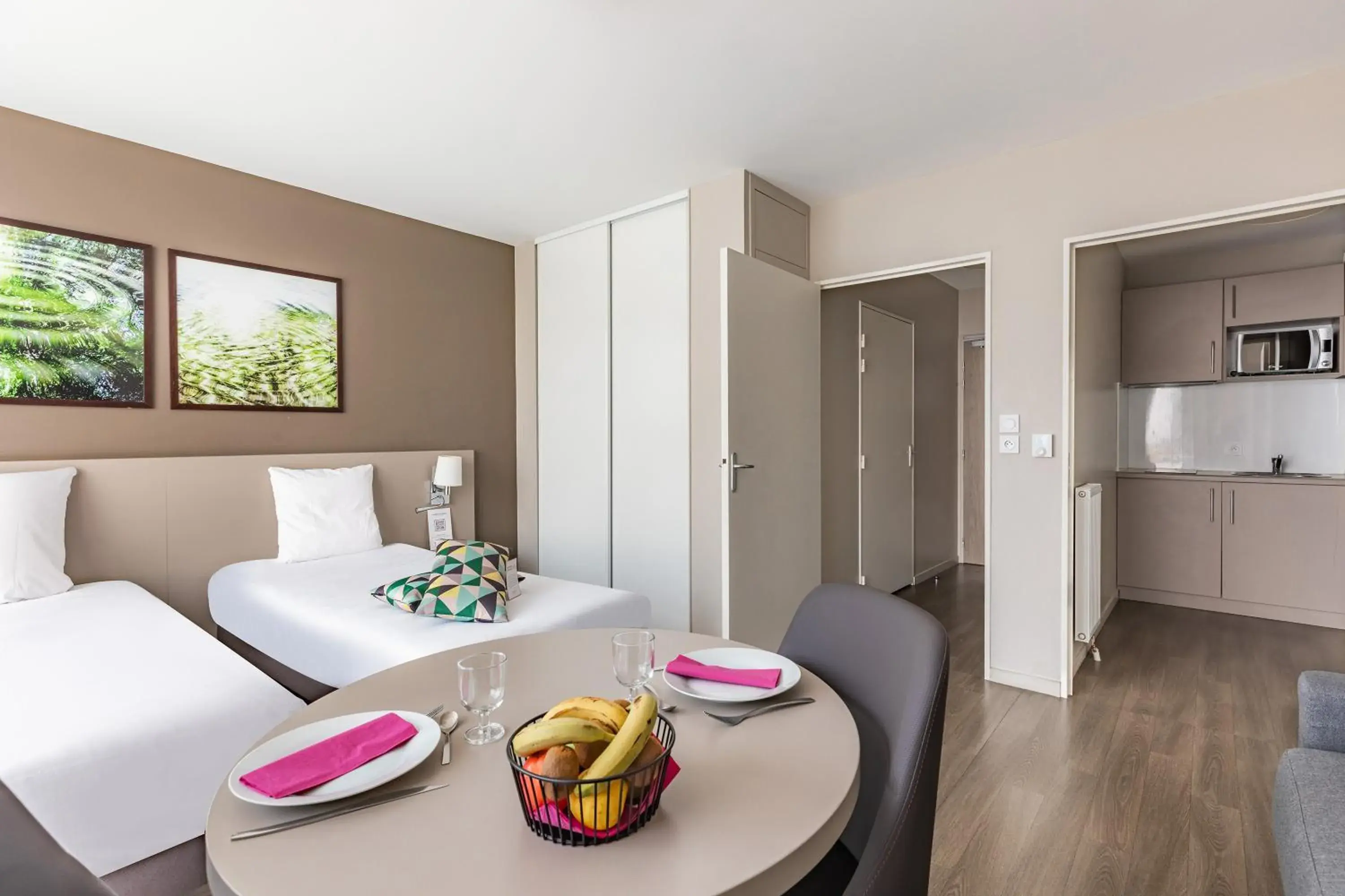 Bed in Appart’City Confort Rennes – Cesson Sévigné Bed in Appart’City Confort Rennes – Cesson Sévigné