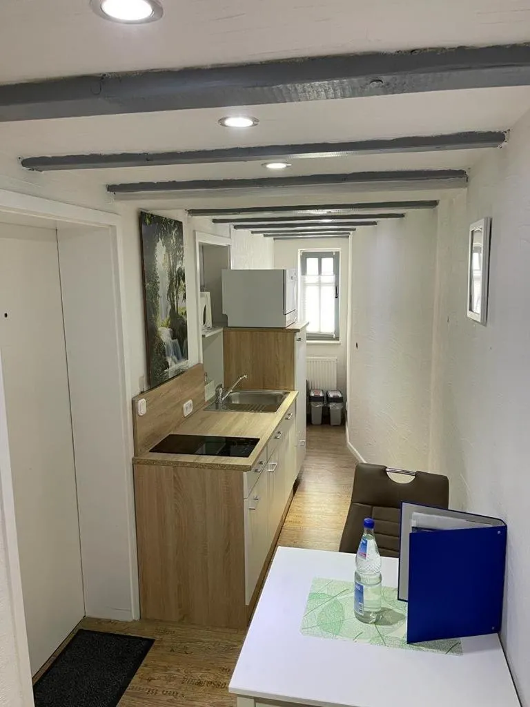 Kitchen or kitchenette in Ferienwohnung-Goldener Winkel
