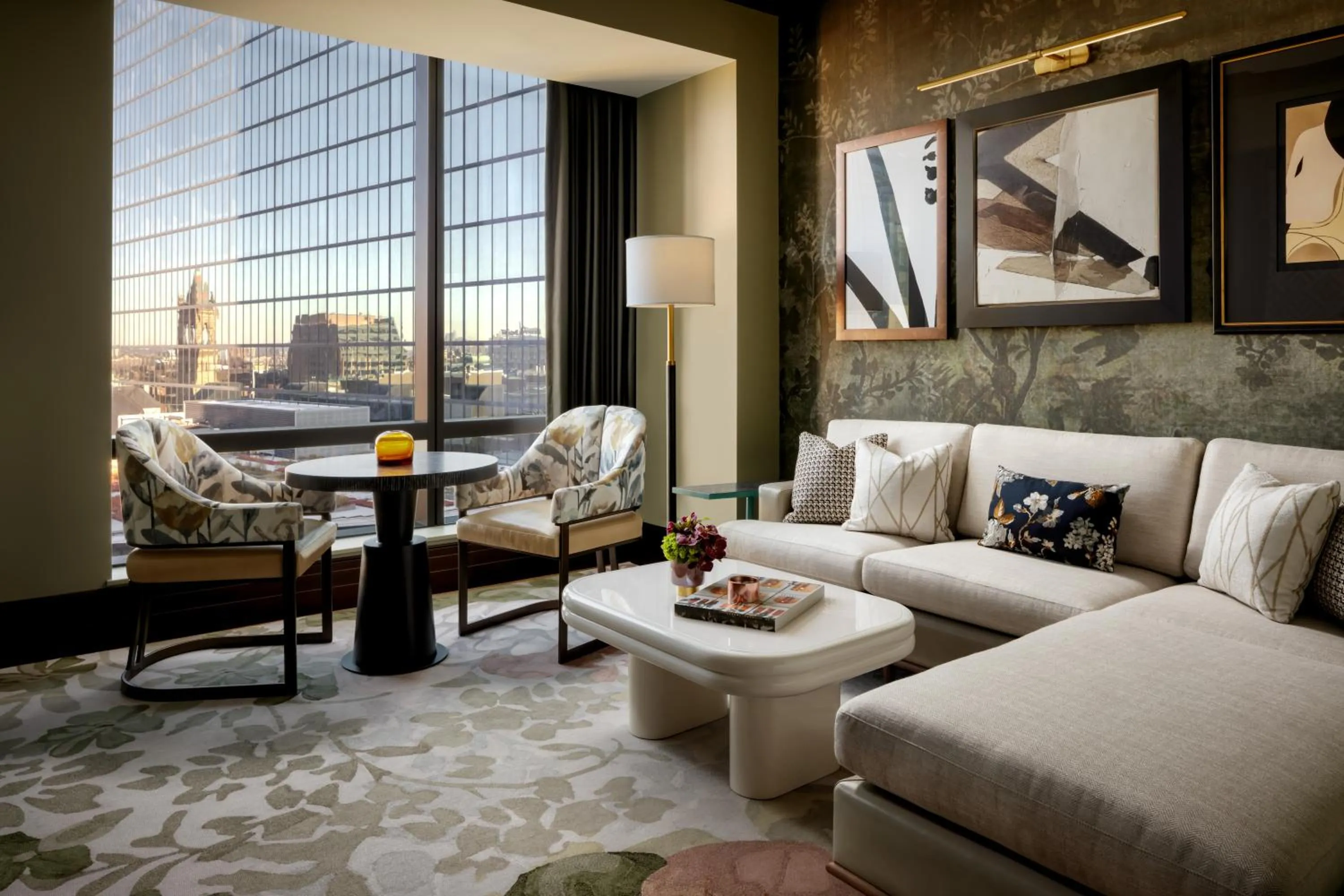 Living room in Raffles Boston