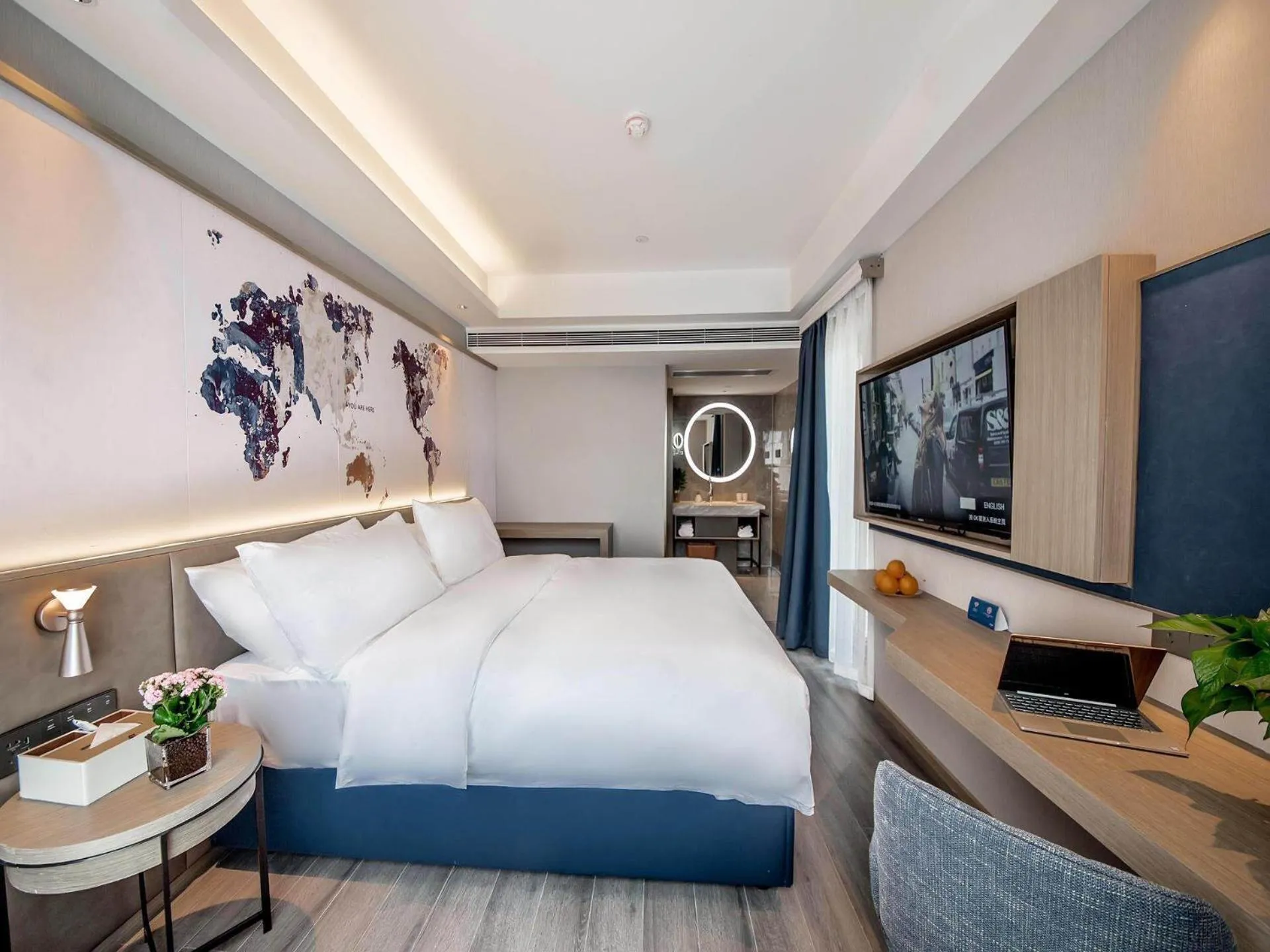 Bed in Kyriad Marvelous Hotel Qinhuangdao Nandaihe