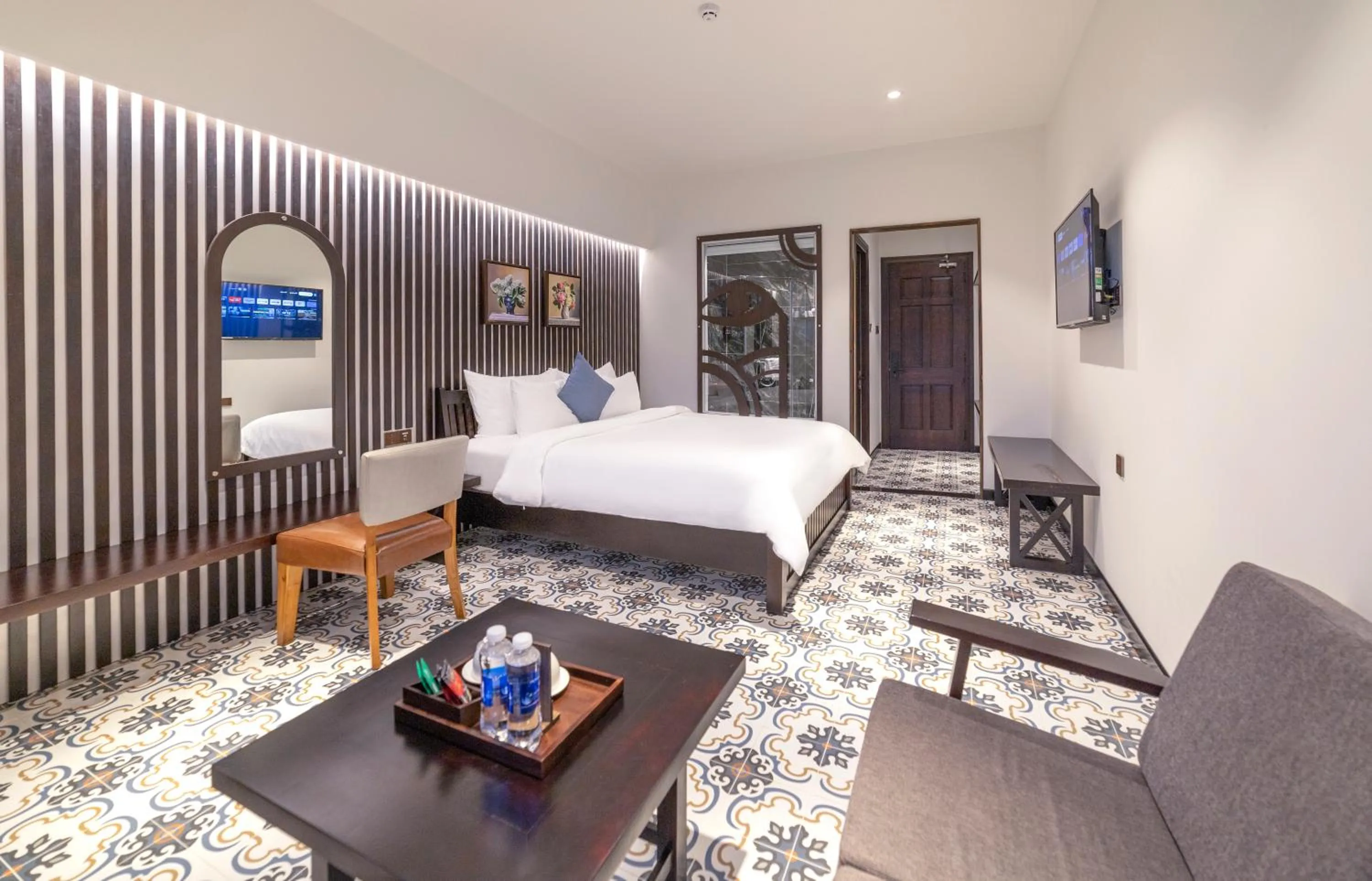 Bed in Brick House Dalat Hotel