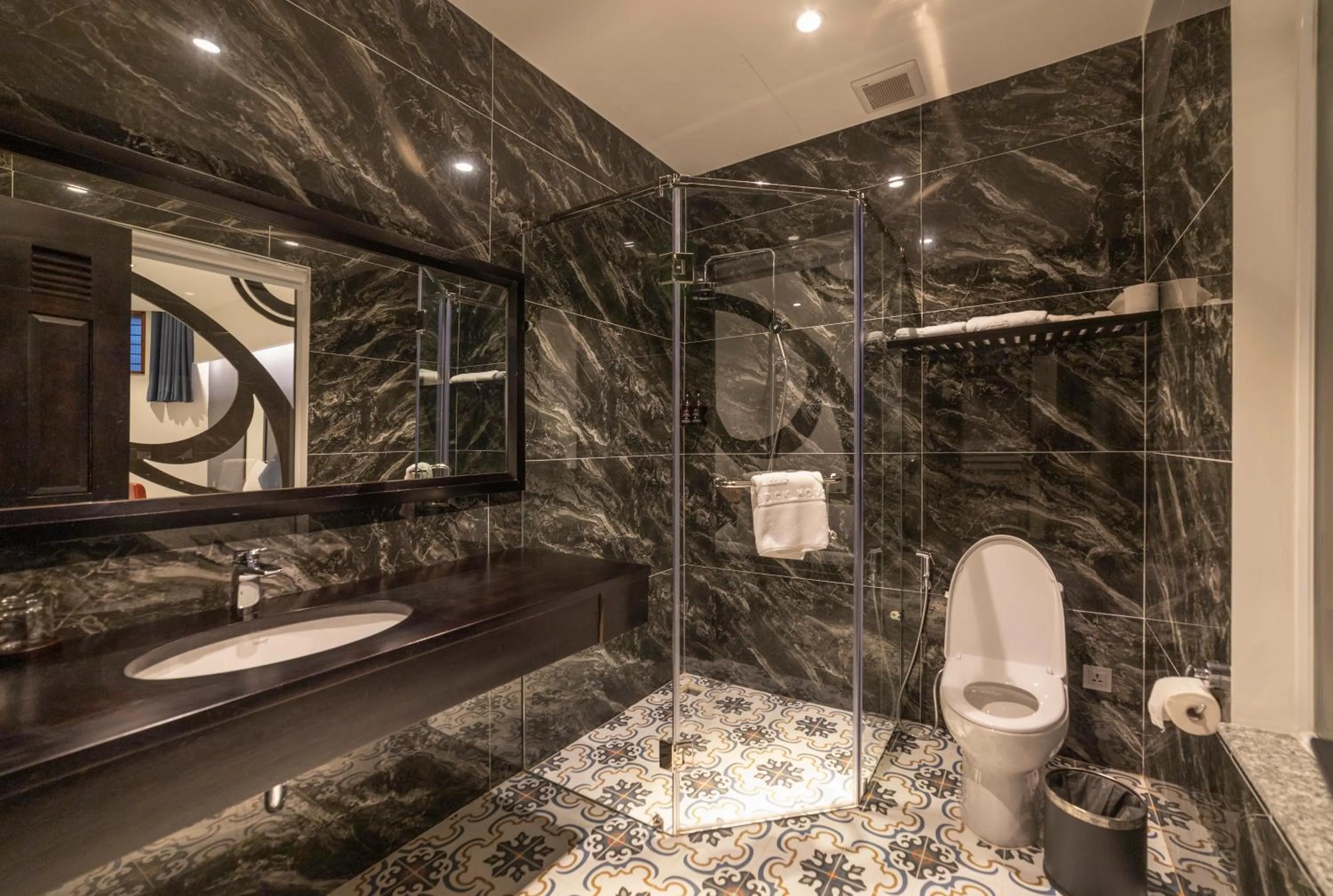 Shower in Brick House Dalat Hotel