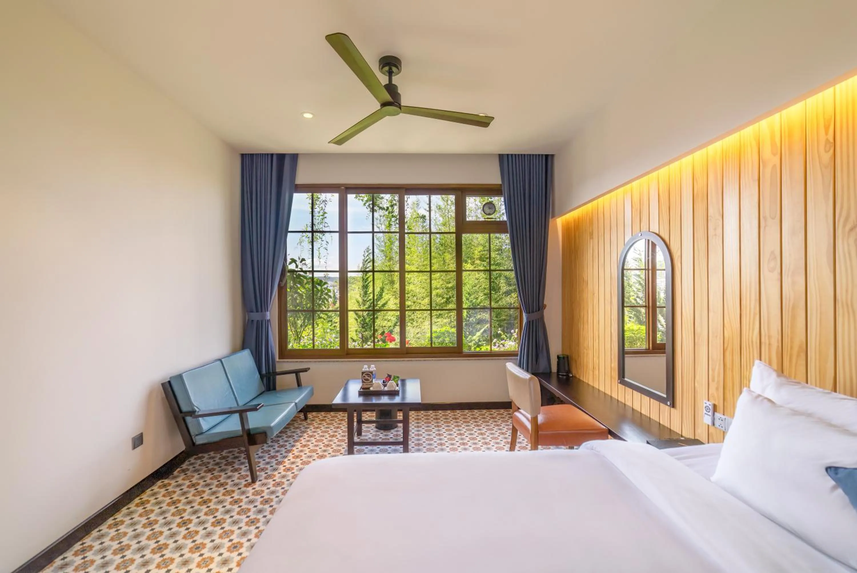 Bed in Brick House Dalat Hotel