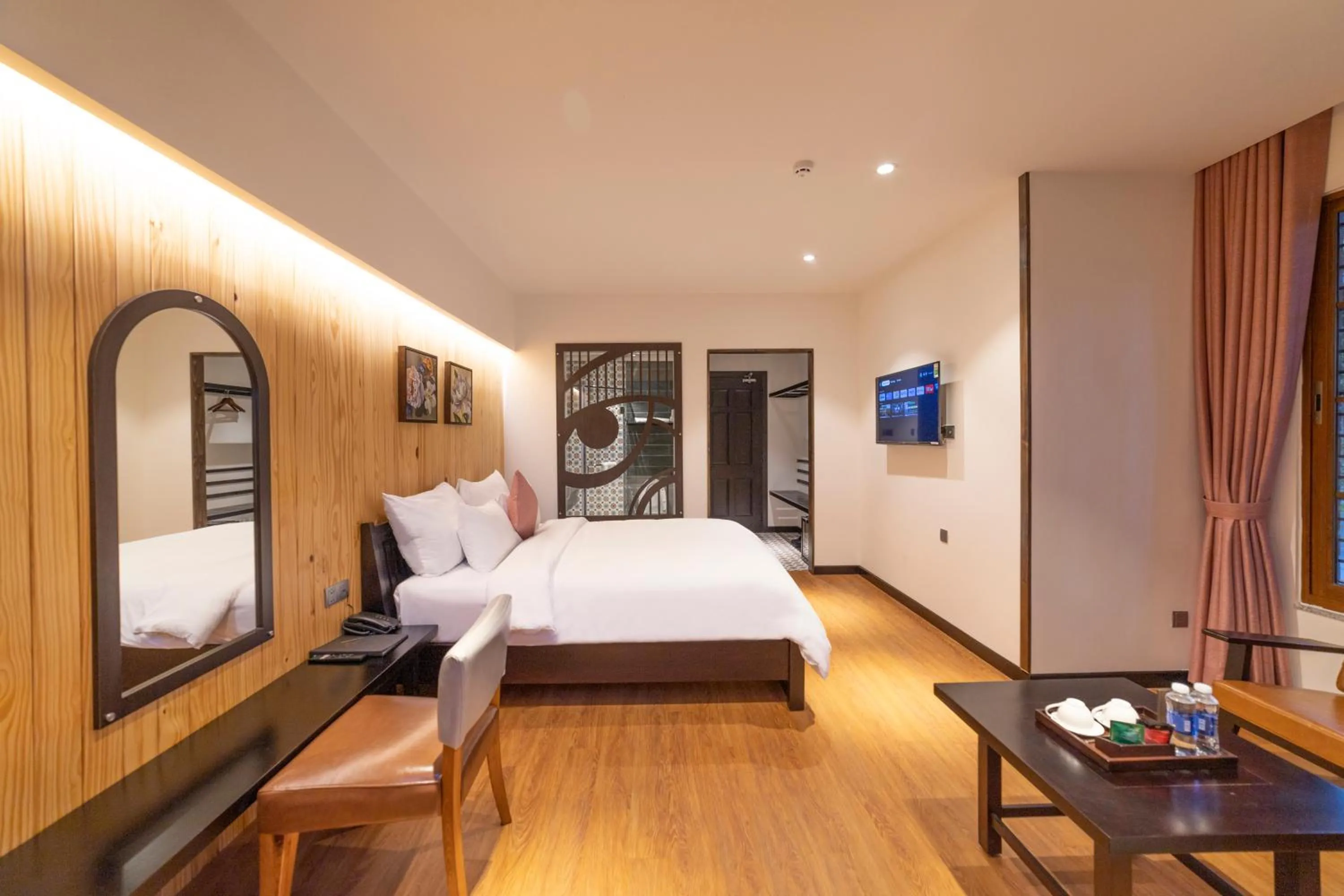 Bed in Brick House Dalat Hotel